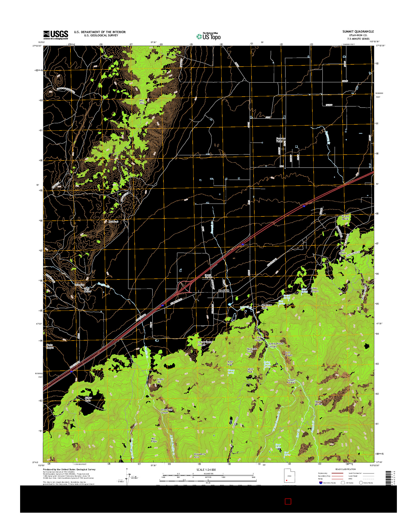 USGS US TOPO 7.5-MINUTE MAP FOR SUMMIT, UT 2017