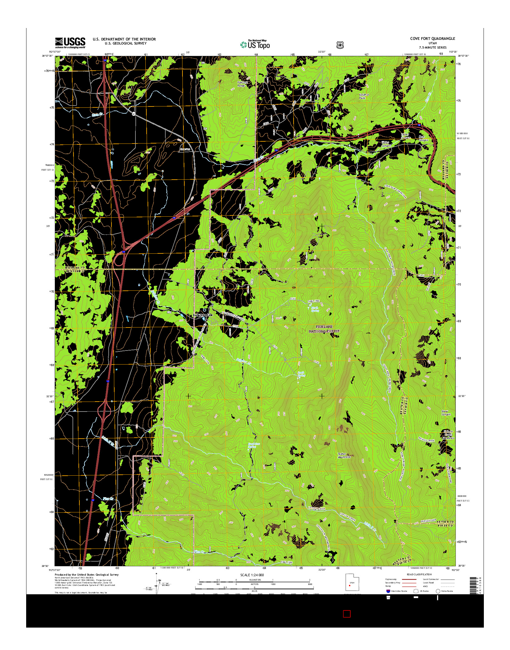 USGS US TOPO 7.5-MINUTE MAP FOR COVE FORT, UT 2017