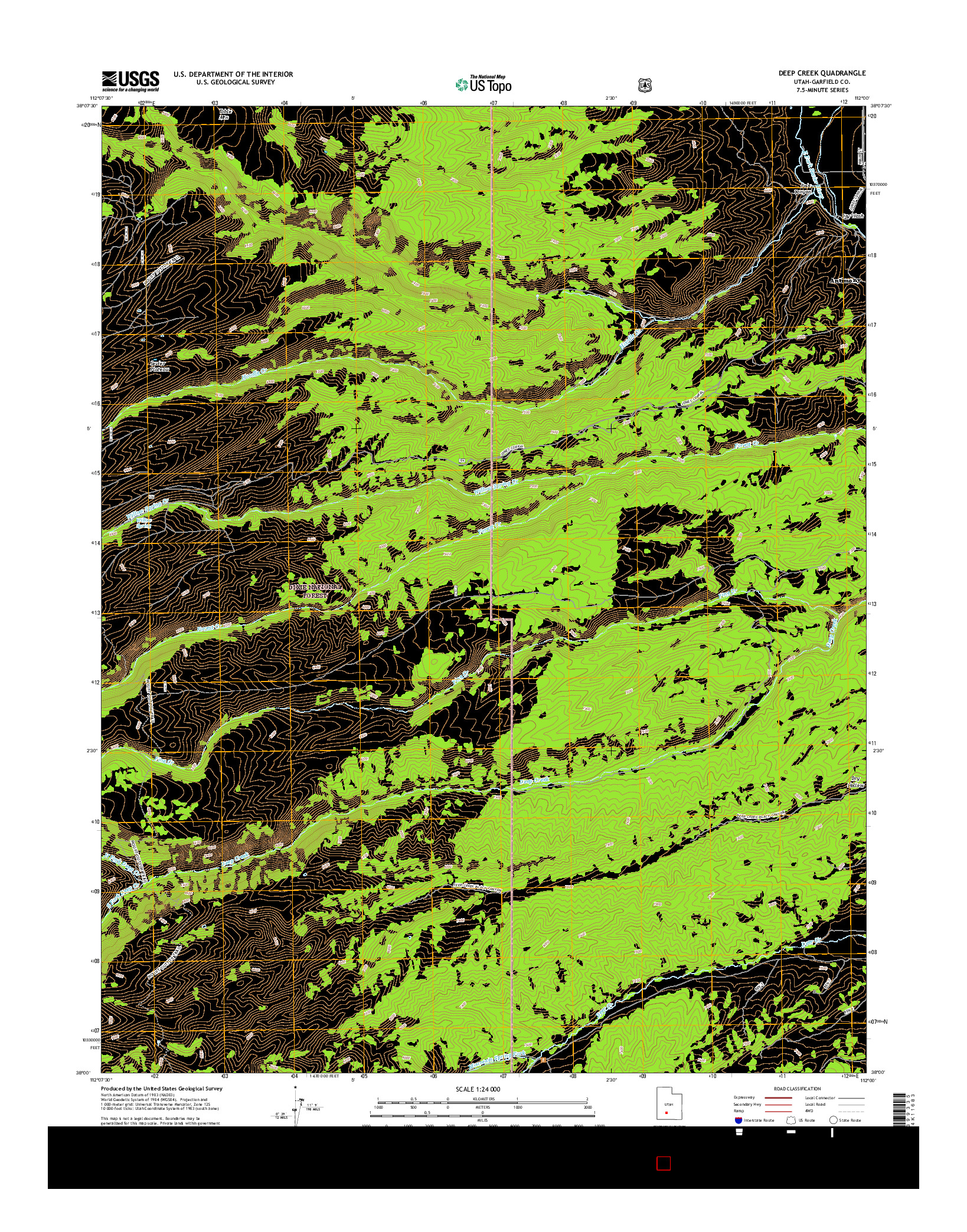 USGS US TOPO 7.5-MINUTE MAP FOR DEEP CREEK, UT 2017