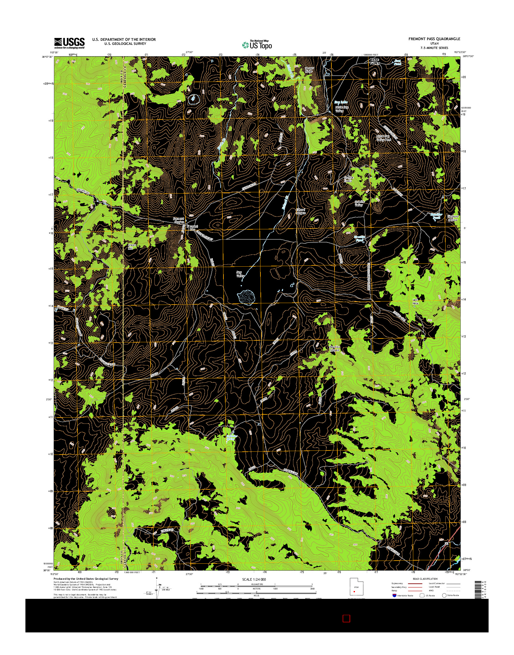 USGS US TOPO 7.5-MINUTE MAP FOR FREMONT PASS, UT 2017