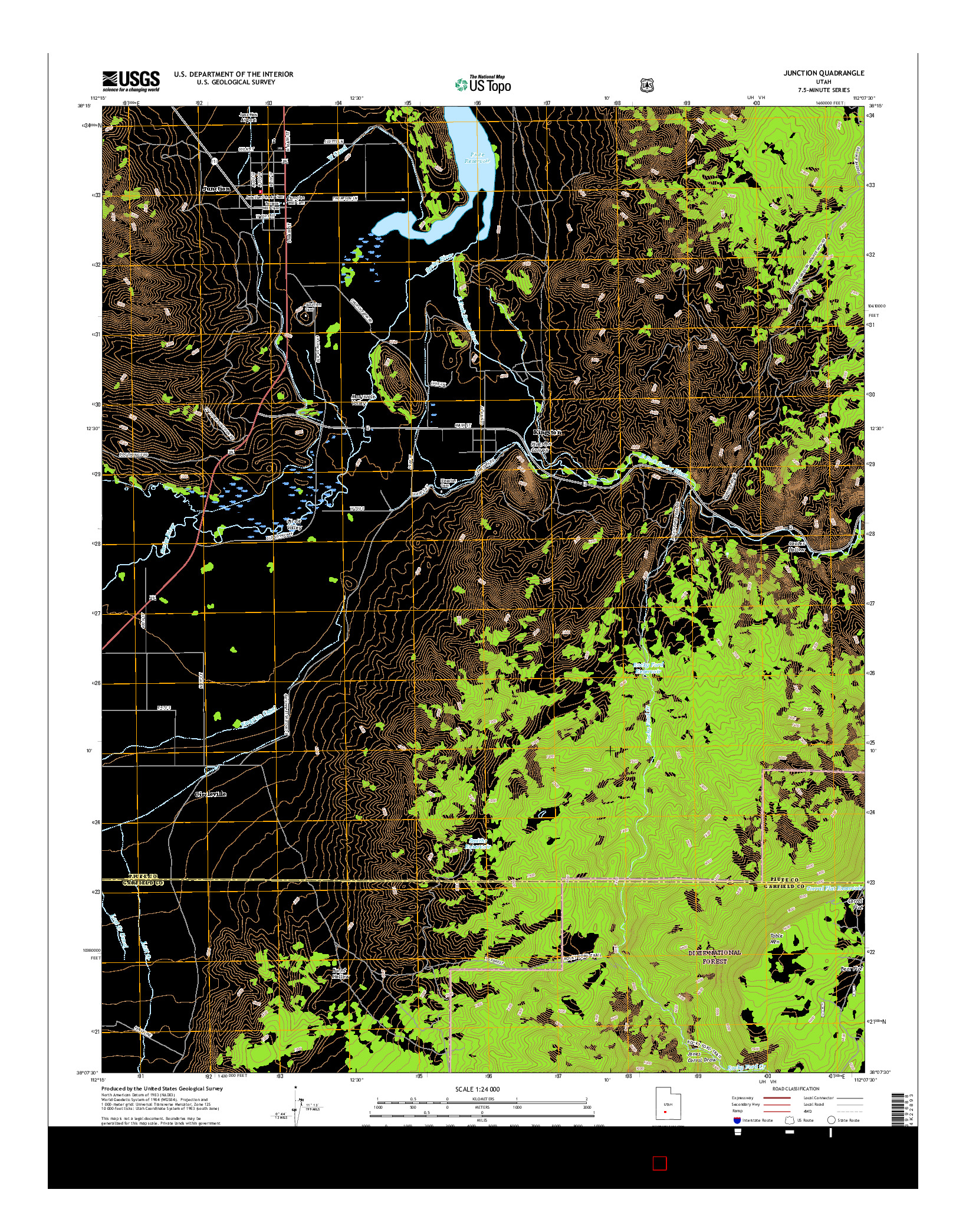 USGS US TOPO 7.5-MINUTE MAP FOR JUNCTION, UT 2017