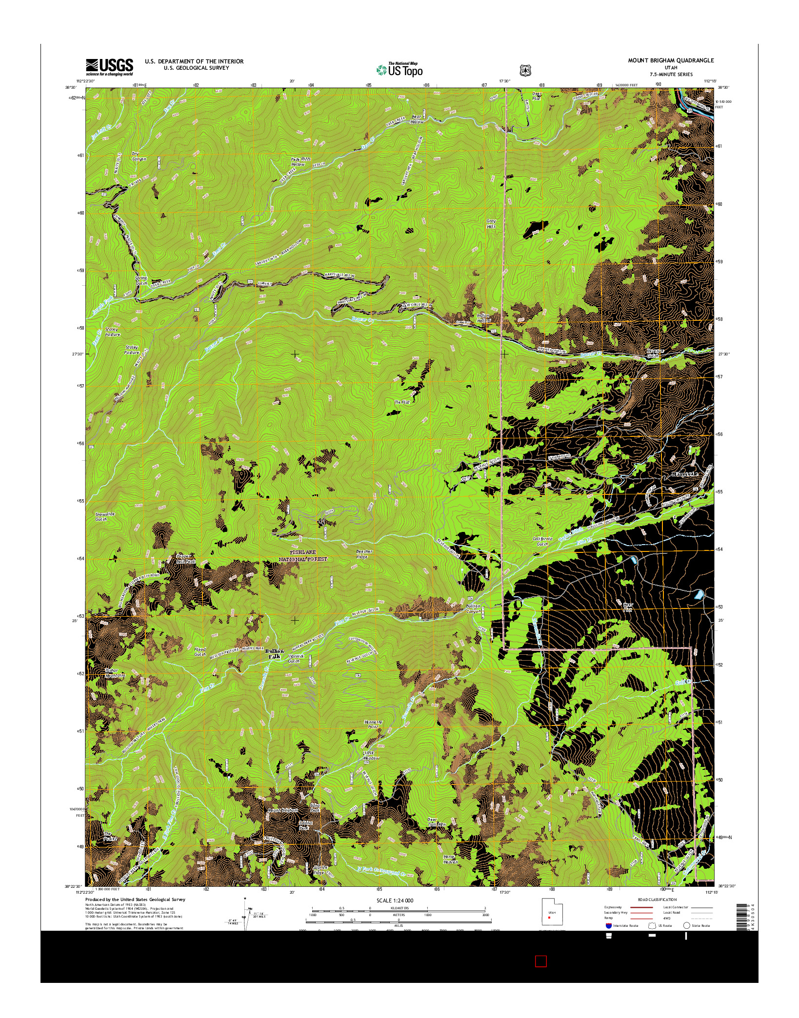 USGS US TOPO 7.5-MINUTE MAP FOR MOUNT BRIGHAM, UT 2017