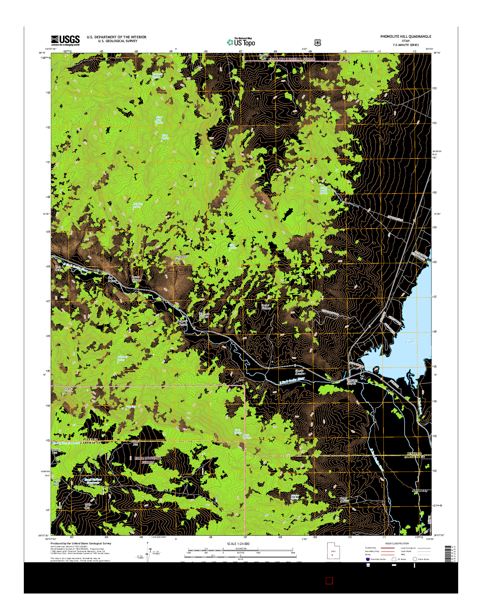 USGS US TOPO 7.5-MINUTE MAP FOR PHONOLITE HILL, UT 2017