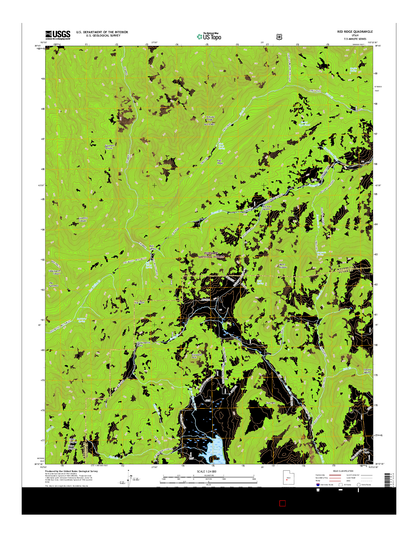 USGS US TOPO 7.5-MINUTE MAP FOR RED RIDGE, UT 2017