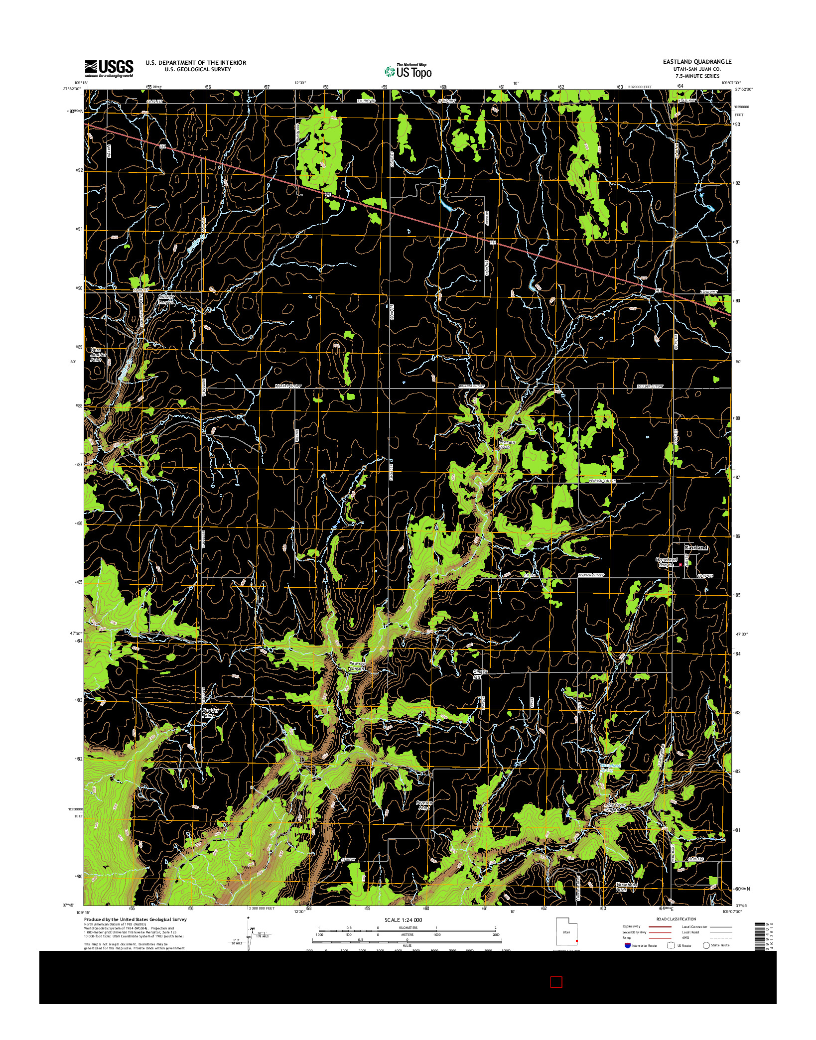 USGS US TOPO 7.5-MINUTE MAP FOR EASTLAND, UT 2017