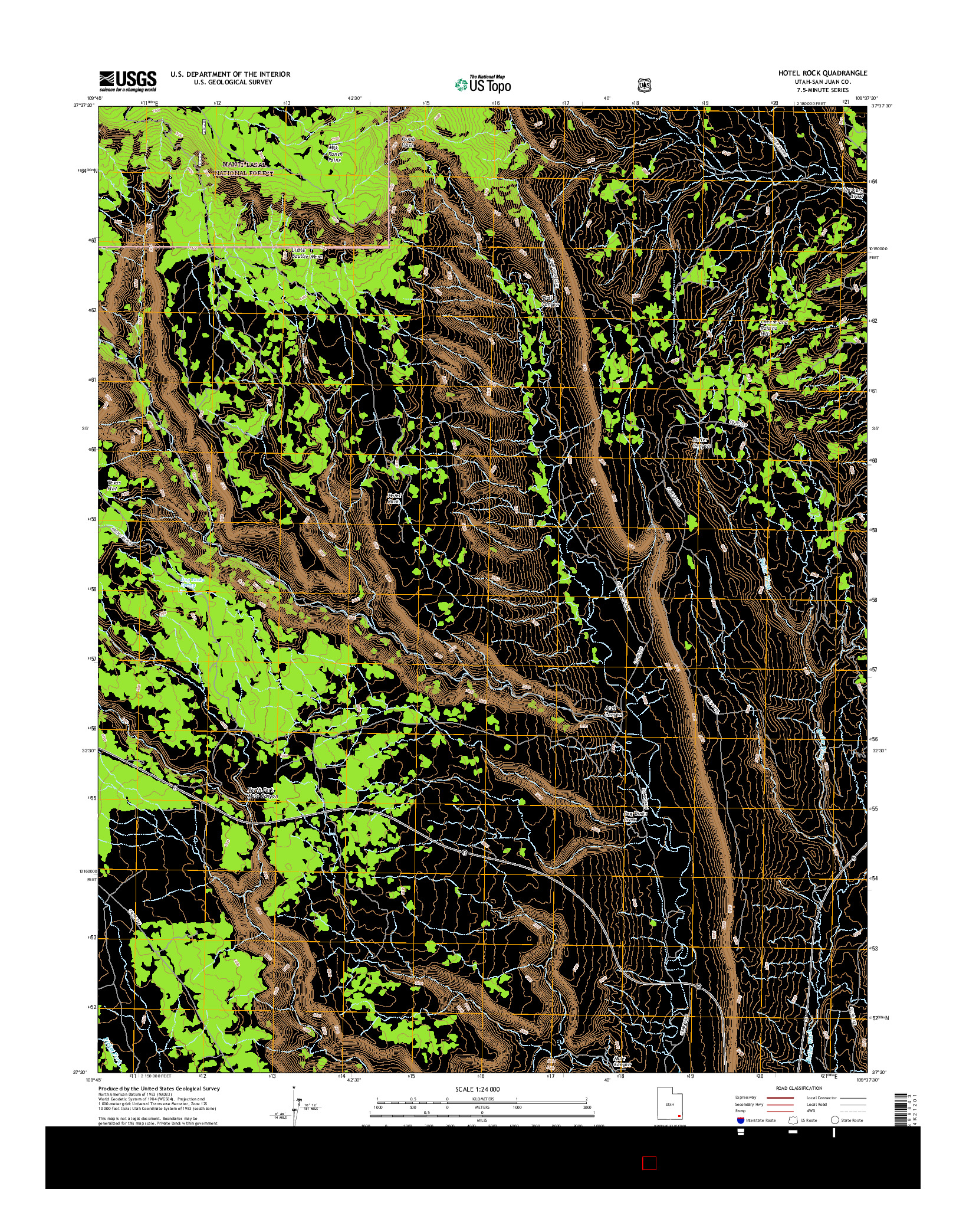 USGS US TOPO 7.5-MINUTE MAP FOR HOTEL ROCK, UT 2017