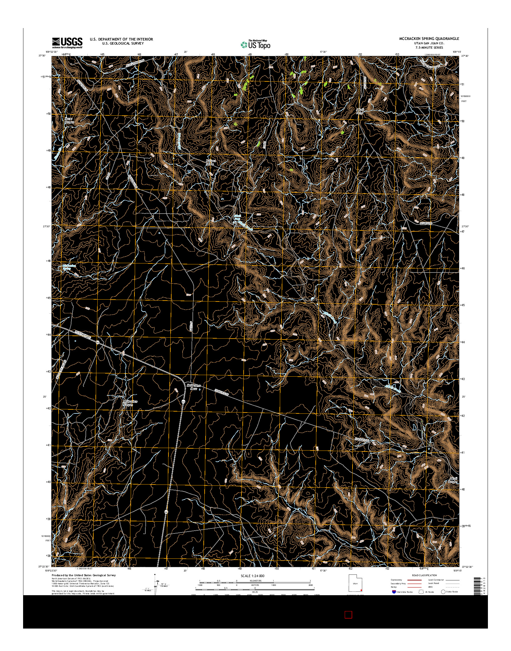 USGS US TOPO 7.5-MINUTE MAP FOR MCCRACKEN SPRING, UT 2017