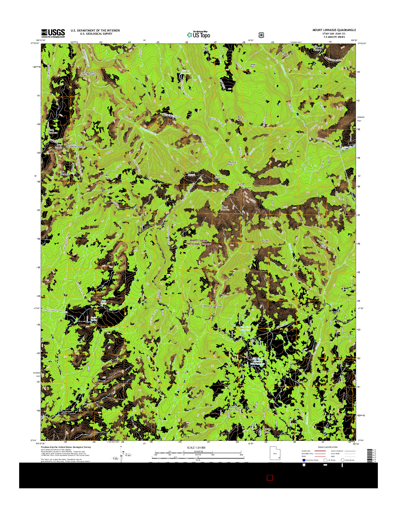 USGS US TOPO 7.5-MINUTE MAP FOR MOUNT LINNAEUS, UT 2017