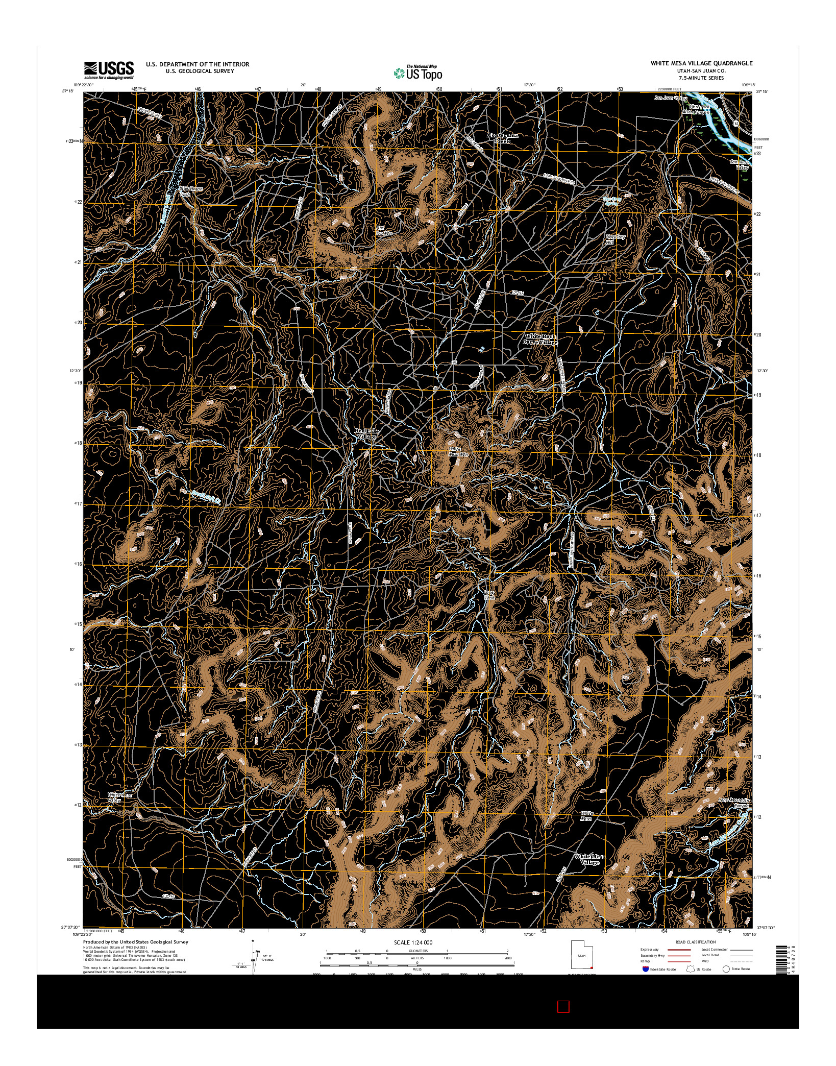 USGS US TOPO 7.5-MINUTE MAP FOR WHITE MESA VILLAGE, UT 2017