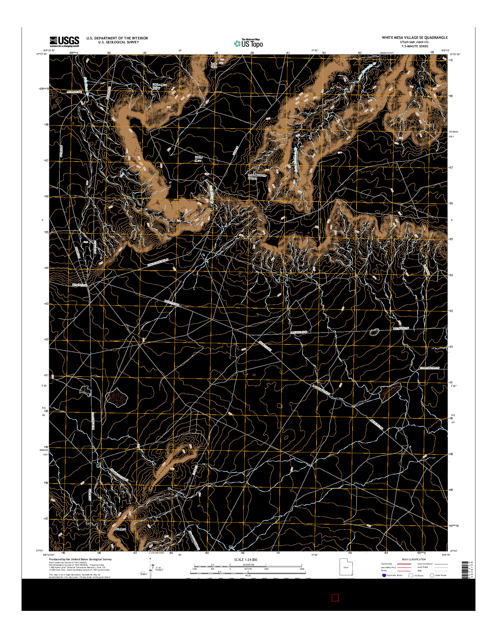 USGS US TOPO 7.5-MINUTE MAP FOR WHITE MESA VILLAGE SE, UT 2017