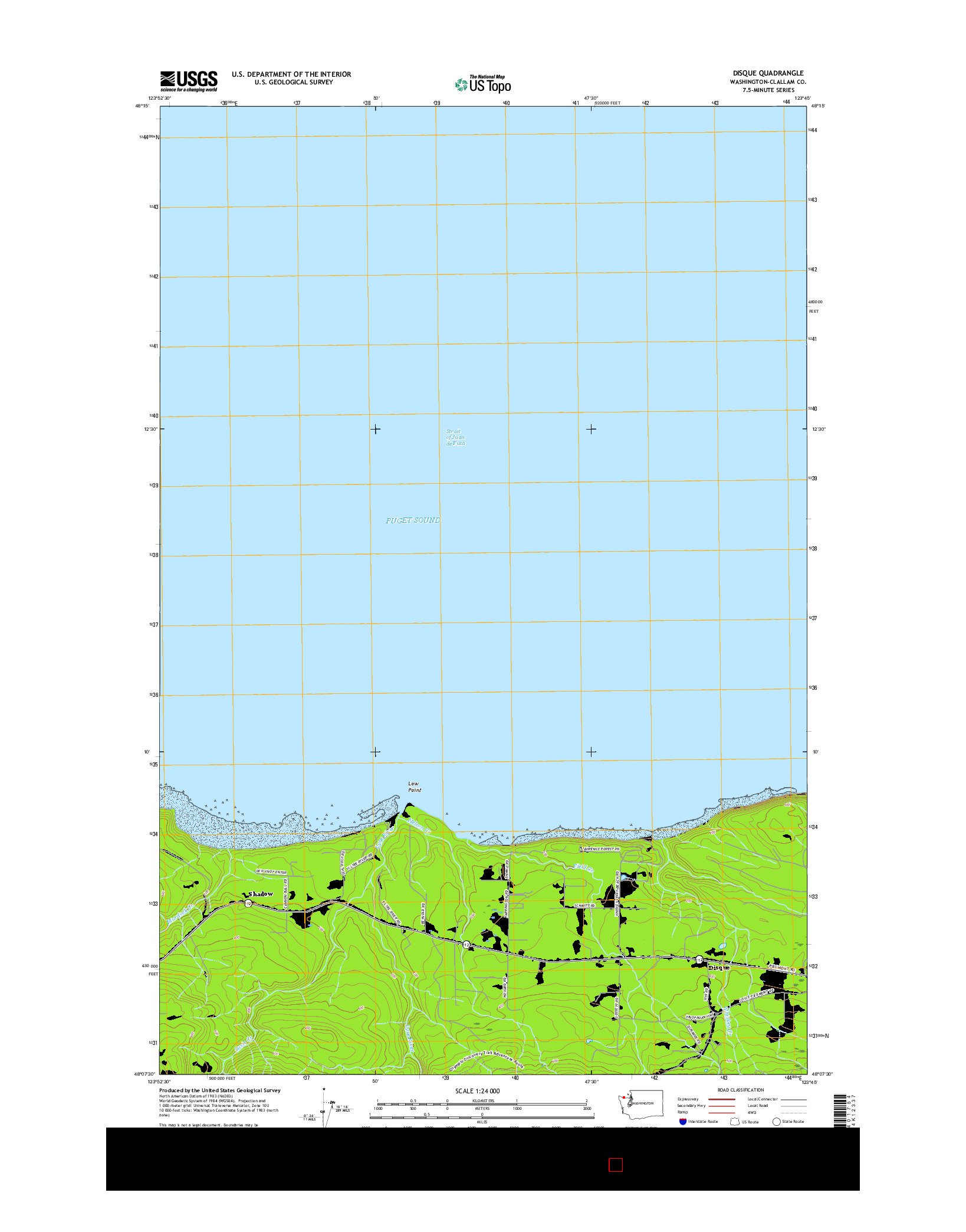 USGS US TOPO 7.5-MINUTE MAP FOR DISQUE, WA 2017