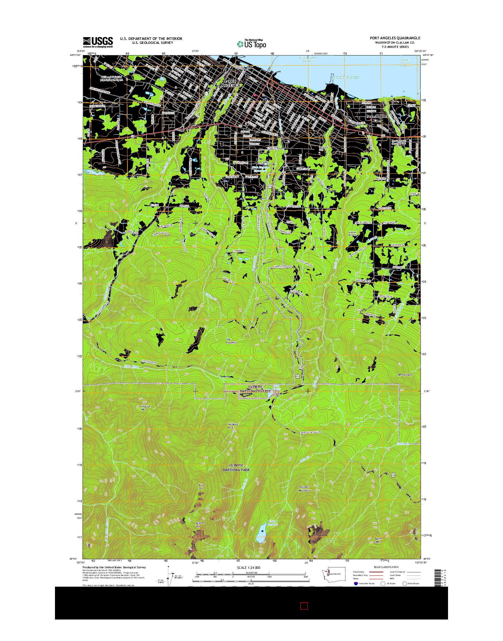 USGS US TOPO 7.5-MINUTE MAP FOR PORT ANGELES, WA 2017