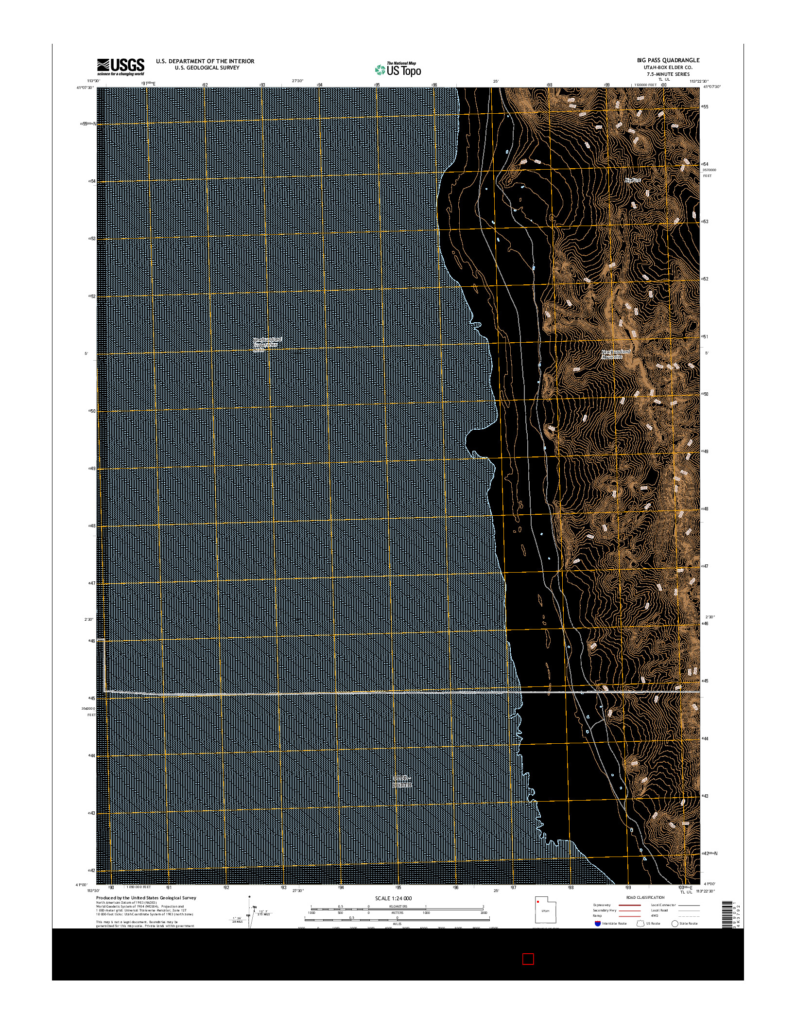 USGS US TOPO 7.5-MINUTE MAP FOR BIG PASS, UT 2017