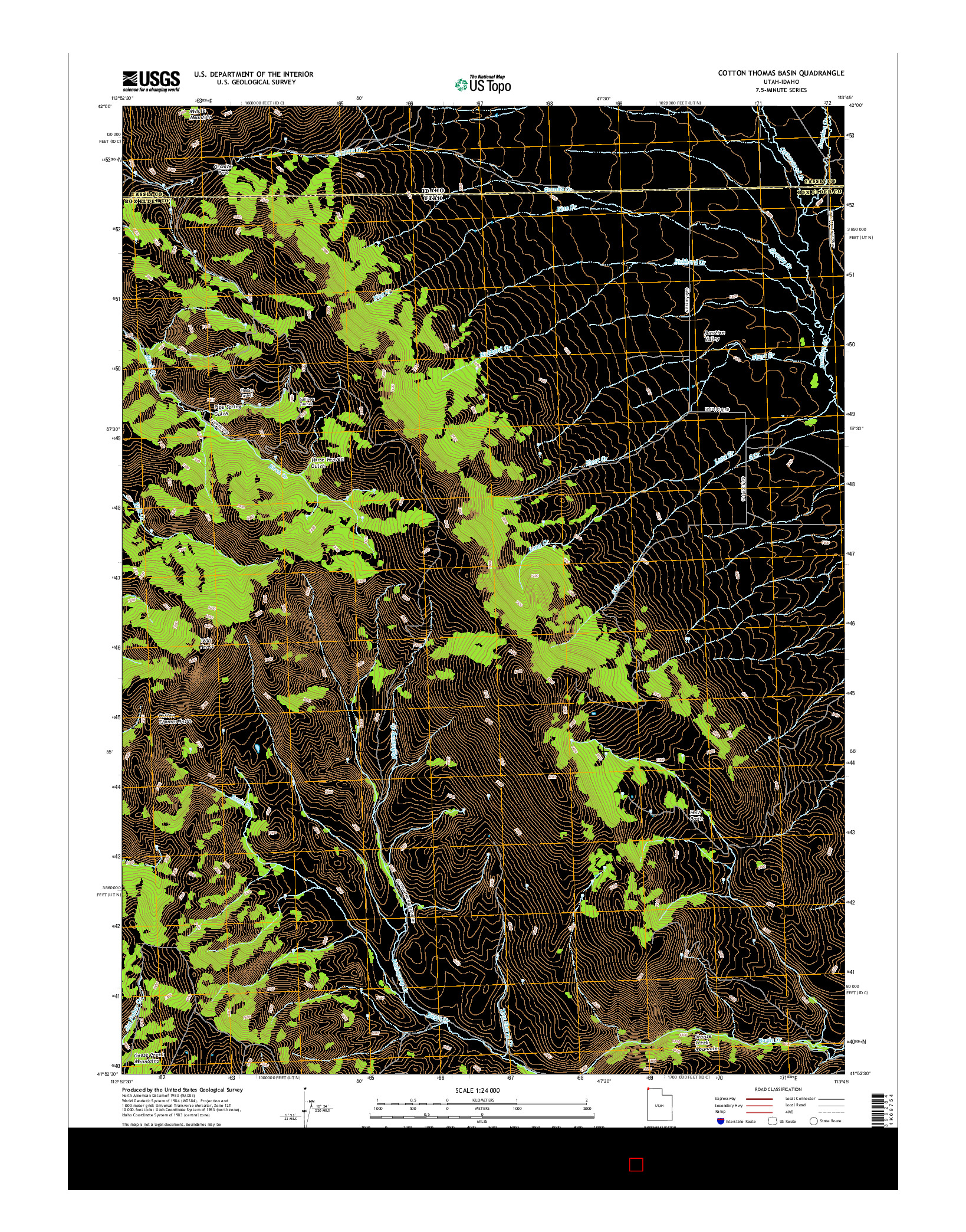 USGS US TOPO 7.5-MINUTE MAP FOR COTTON THOMAS BASIN, UT-ID 2017