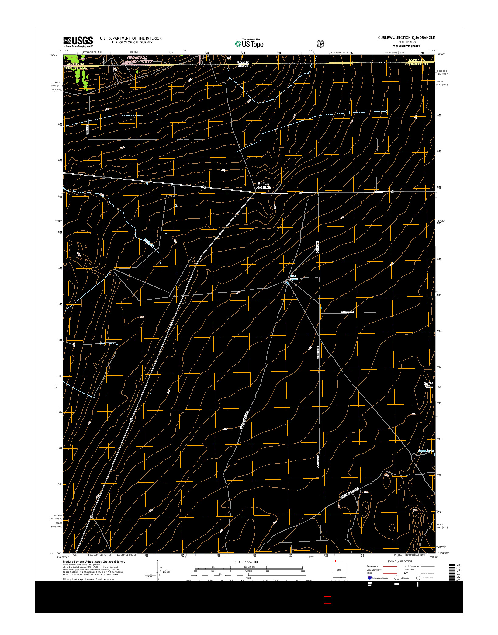 USGS US TOPO 7.5-MINUTE MAP FOR CURLEW JUNCTION, UT-ID 2017