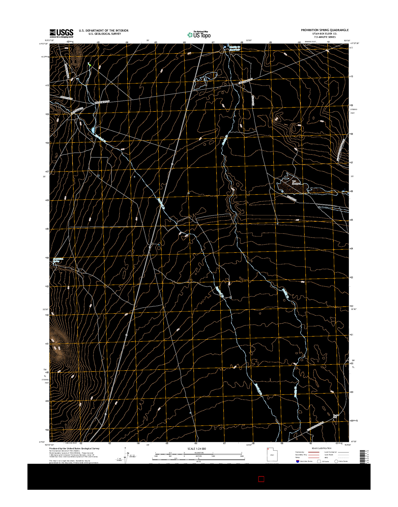 USGS US TOPO 7.5-MINUTE MAP FOR PROHIBITION SPRING, UT 2017