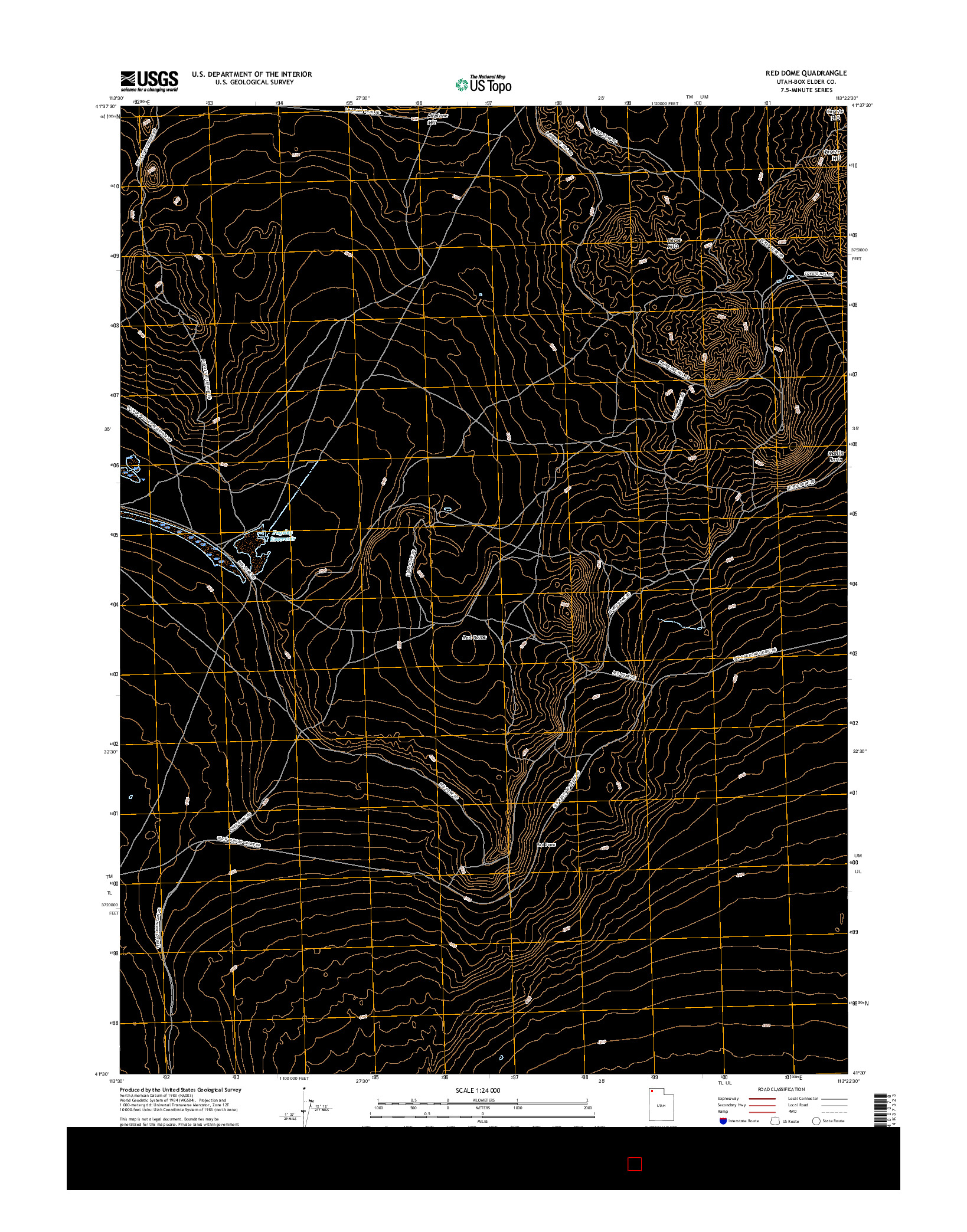 USGS US TOPO 7.5-MINUTE MAP FOR RED DOME, UT 2017