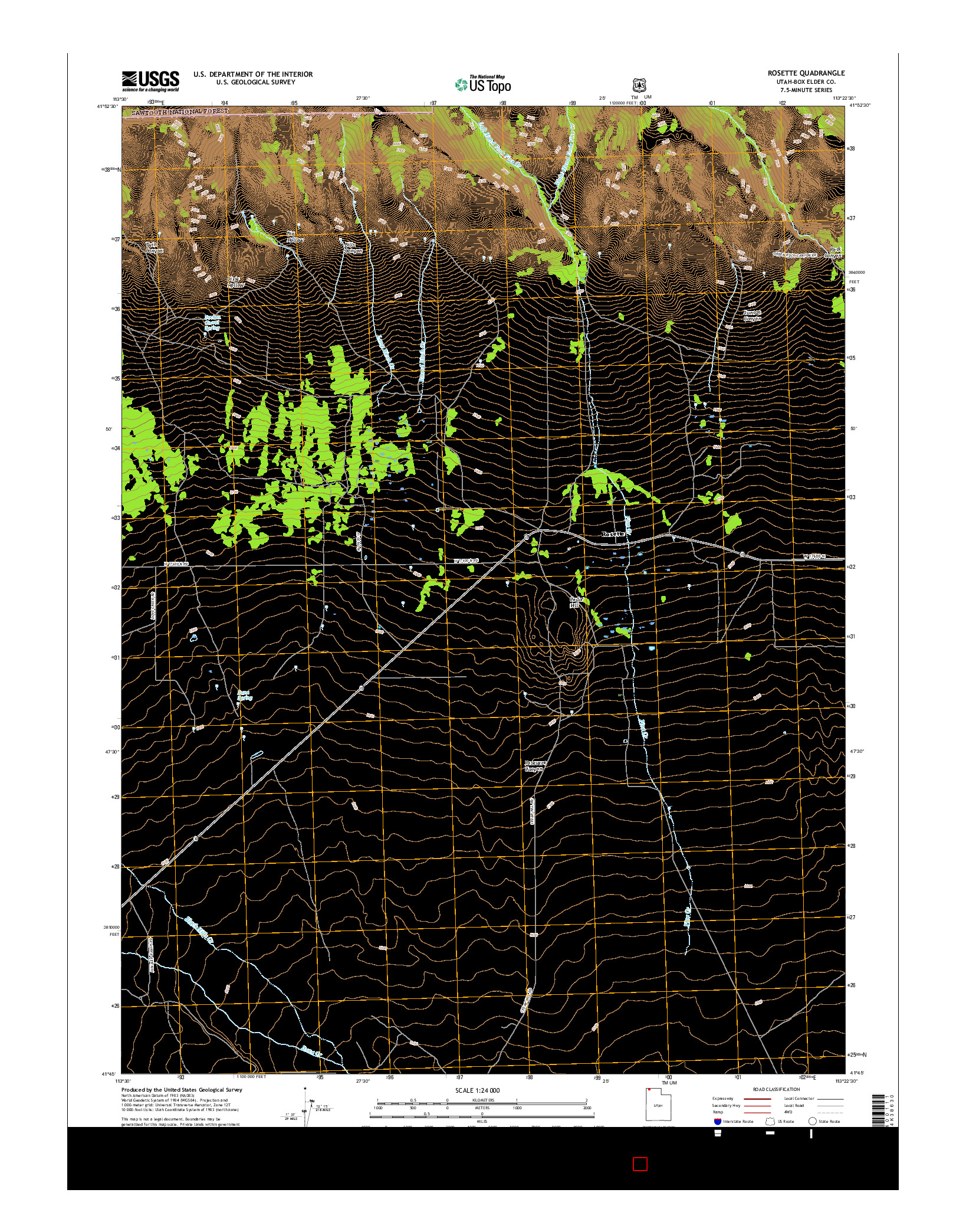 USGS US TOPO 7.5-MINUTE MAP FOR ROSETTE, UT 2017