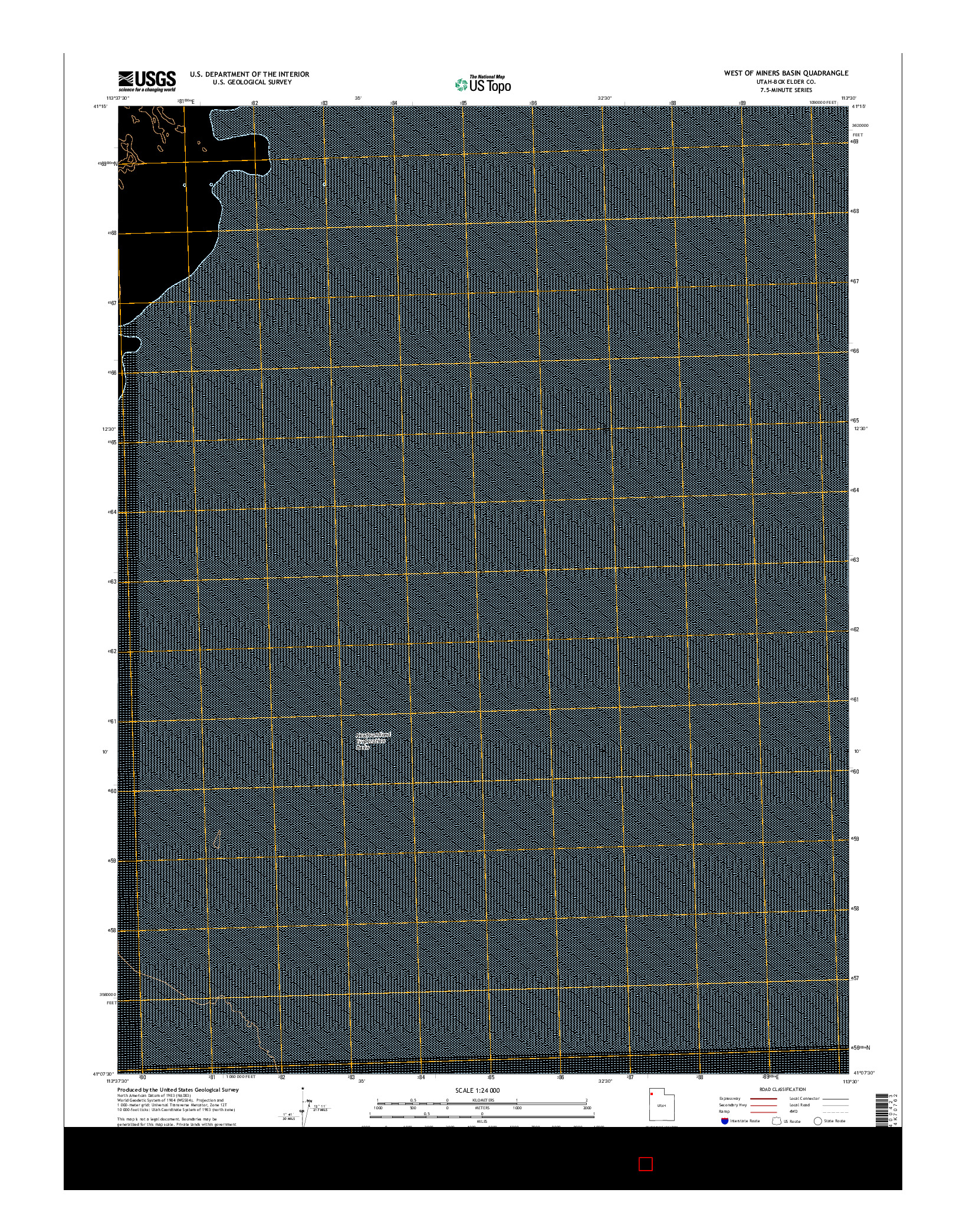 USGS US TOPO 7.5-MINUTE MAP FOR WEST OF MINERS BASIN, UT 2017