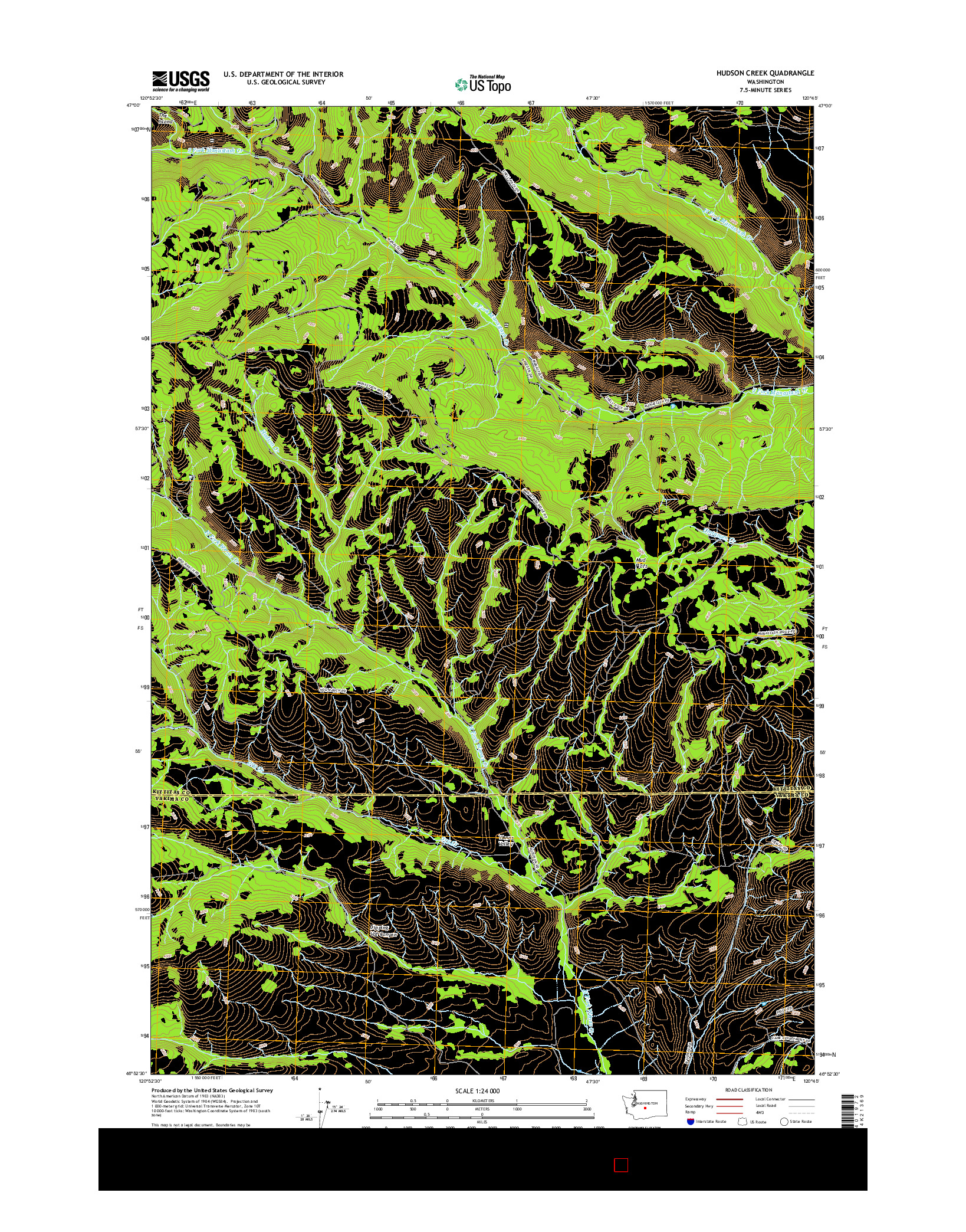 USGS US TOPO 7.5-MINUTE MAP FOR HUDSON CREEK, WA 2017