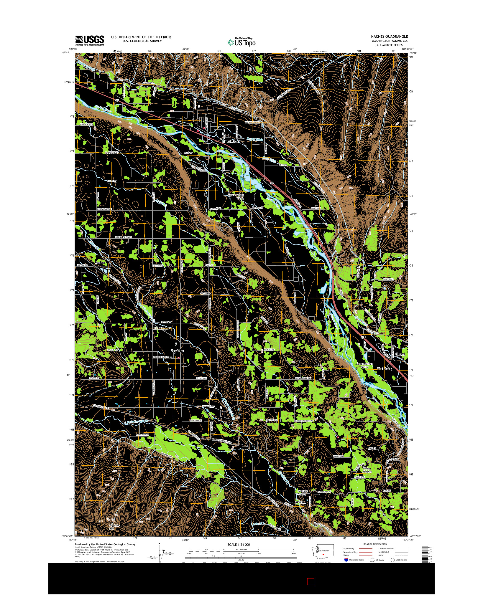 USGS US TOPO 7.5-MINUTE MAP FOR NACHES, WA 2017