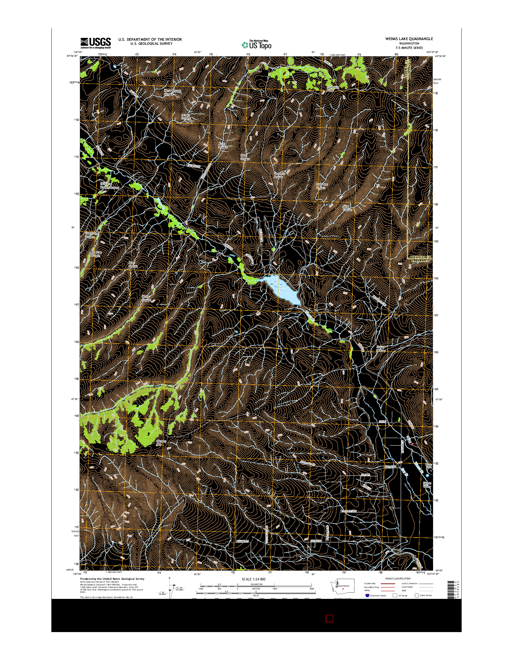 USGS US TOPO 7.5-MINUTE MAP FOR WENAS LAKE, WA 2017