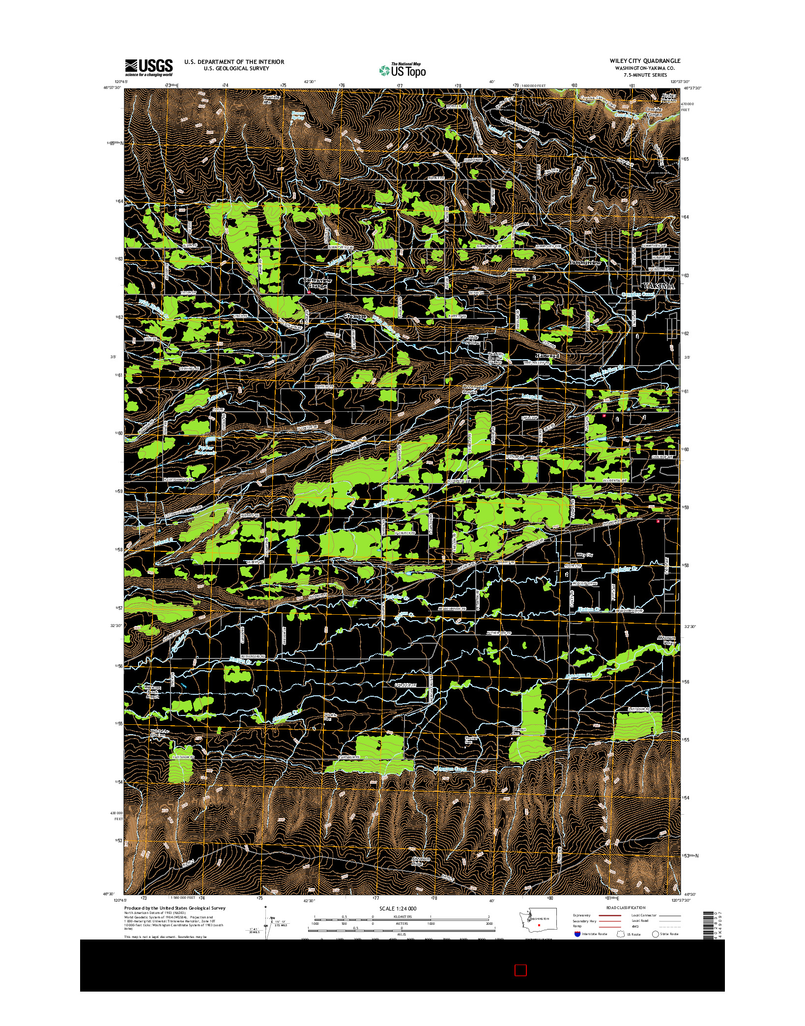 USGS US TOPO 7.5-MINUTE MAP FOR WILEY CITY, WA 2017