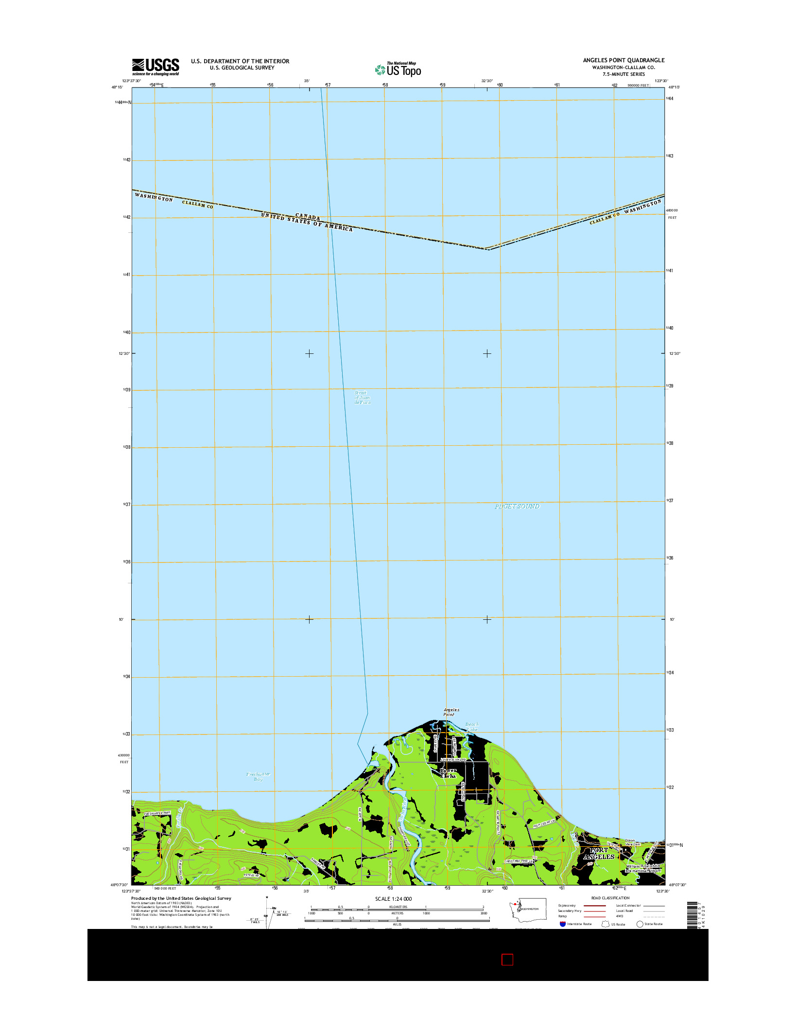 USGS US TOPO 7.5-MINUTE MAP FOR ANGELES POINT, WA 2017