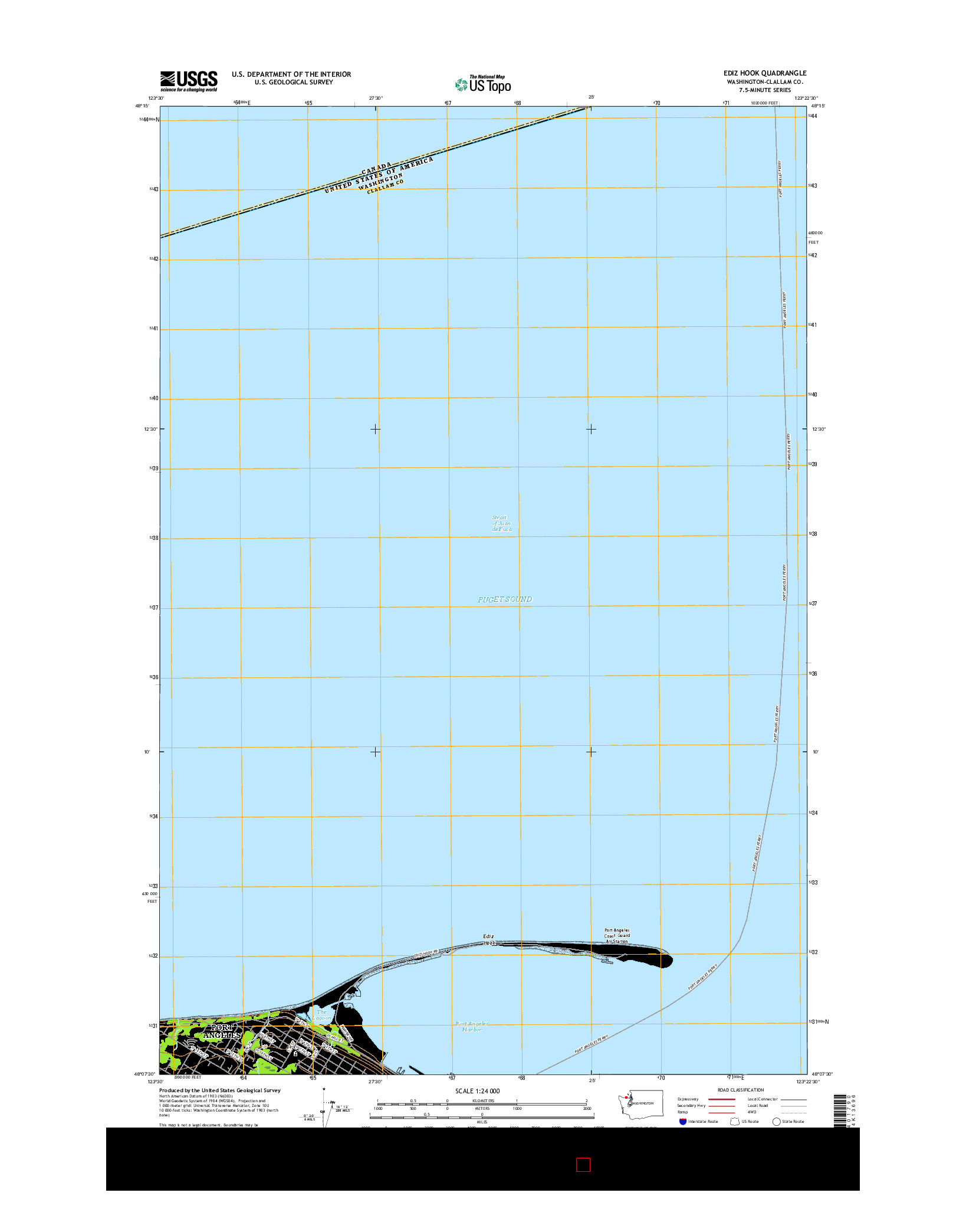 USGS US TOPO 7.5-MINUTE MAP FOR EDIZ HOOK, WA 2017