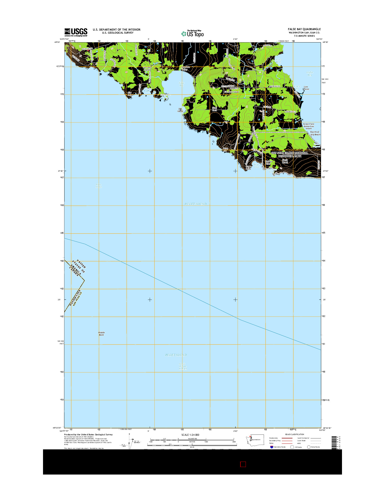 USGS US TOPO 7.5-MINUTE MAP FOR FALSE BAY, WA 2017