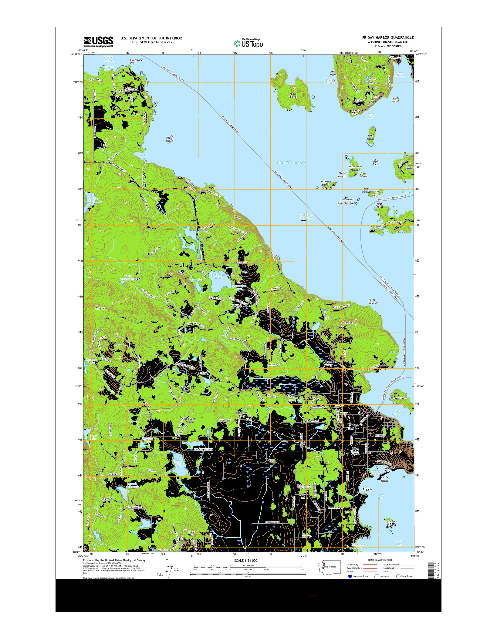 USGS US TOPO 7.5-MINUTE MAP FOR FRIDAY HARBOR, WA 2017