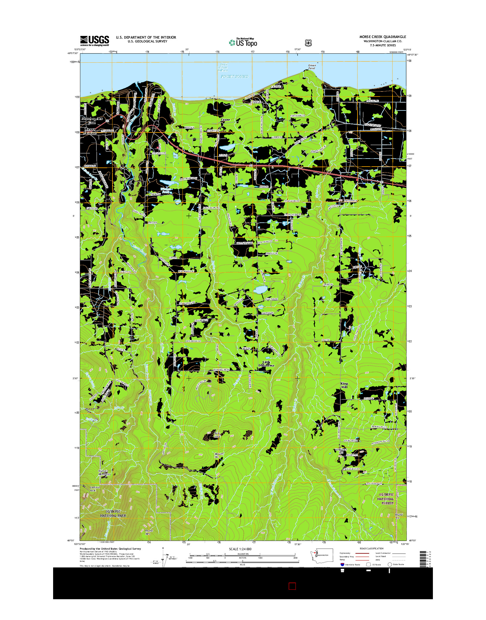 USGS US TOPO 7.5-MINUTE MAP FOR MORSE CREEK, WA 2017