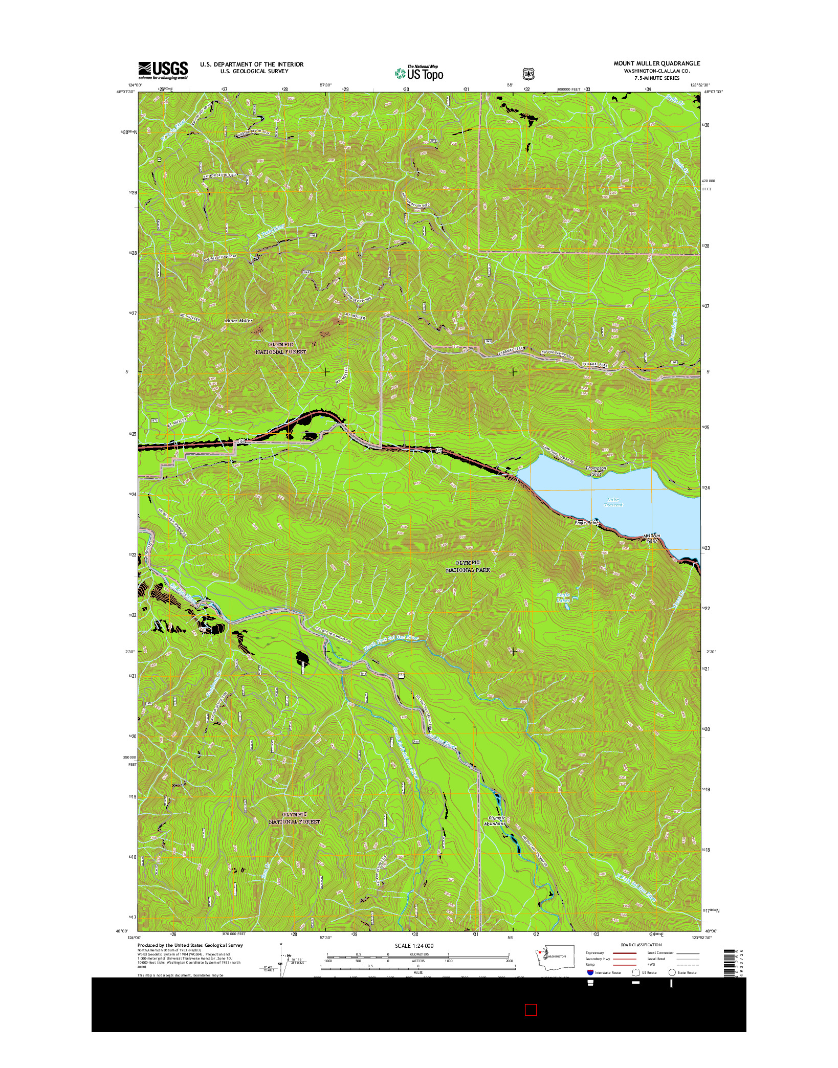 USGS US TOPO 7.5-MINUTE MAP FOR MOUNT MULLER, WA 2017