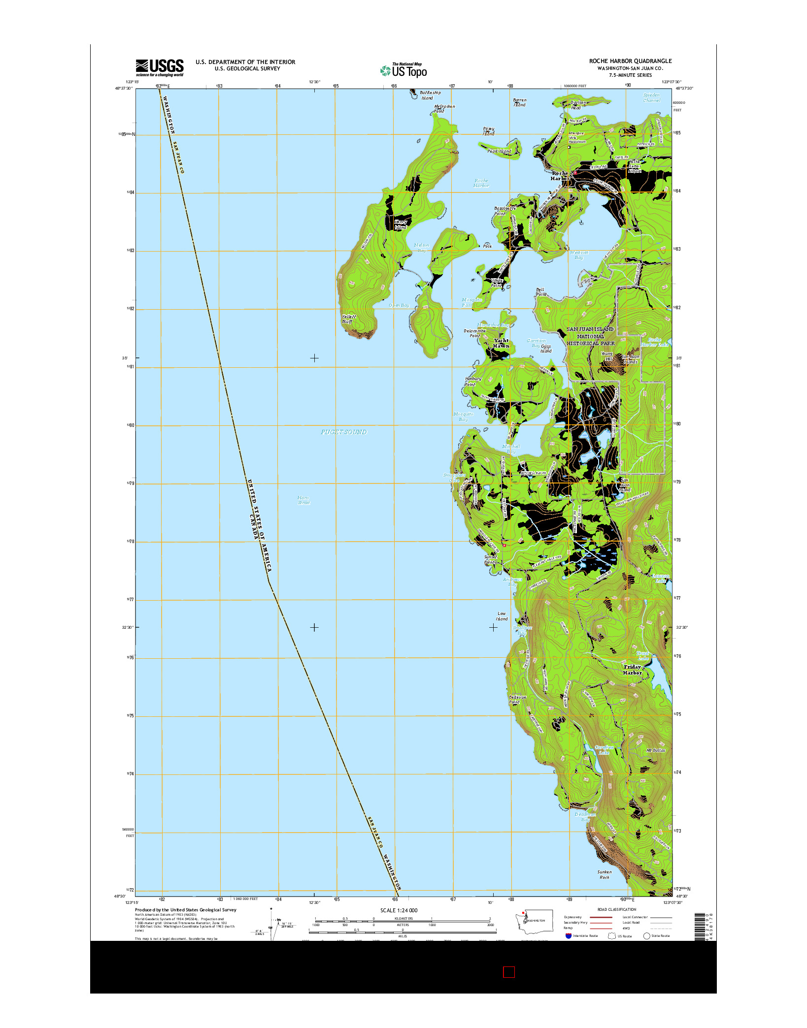 USGS US TOPO 7.5-MINUTE MAP FOR ROCHE HARBOR, WA 2017