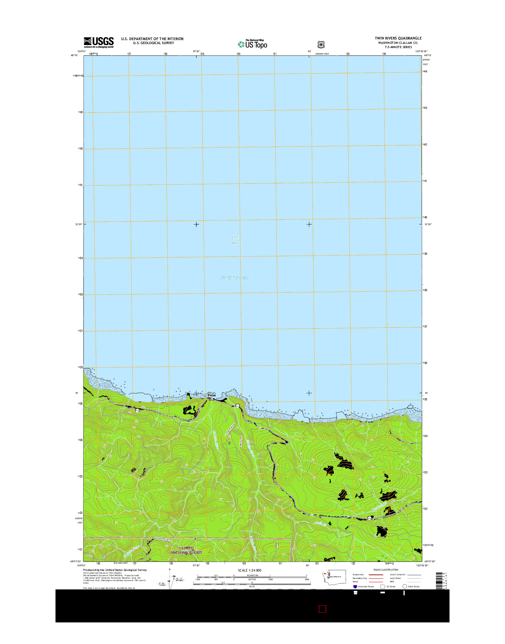 USGS US TOPO 7.5-MINUTE MAP FOR TWIN RIVERS, WA 2017