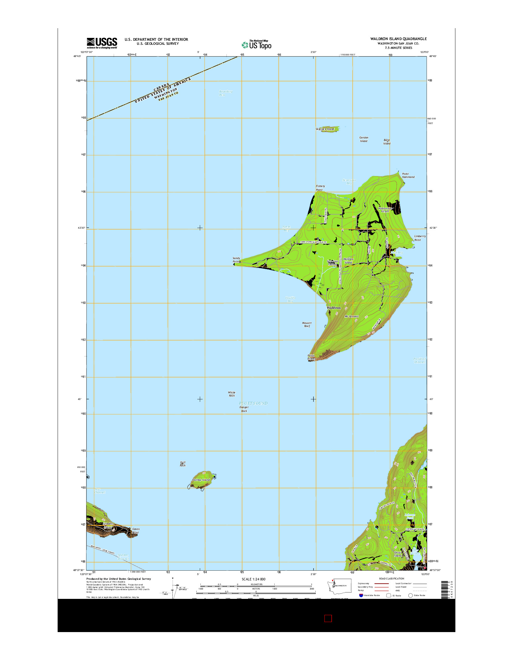 USGS US TOPO 7.5-MINUTE MAP FOR WALDRON ISLAND, WA 2017