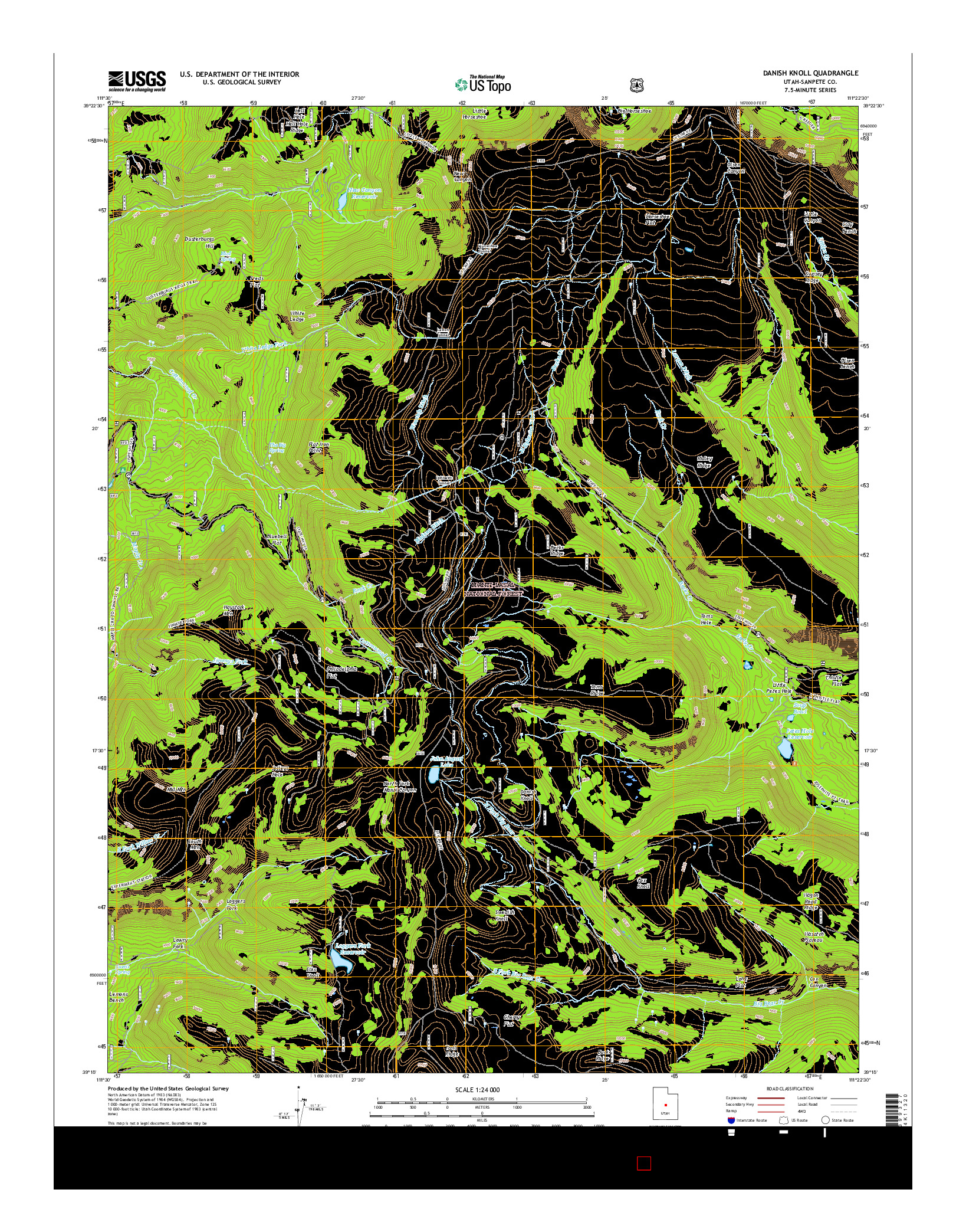 USGS US TOPO 7.5-MINUTE MAP FOR DANISH KNOLL, UT 2017