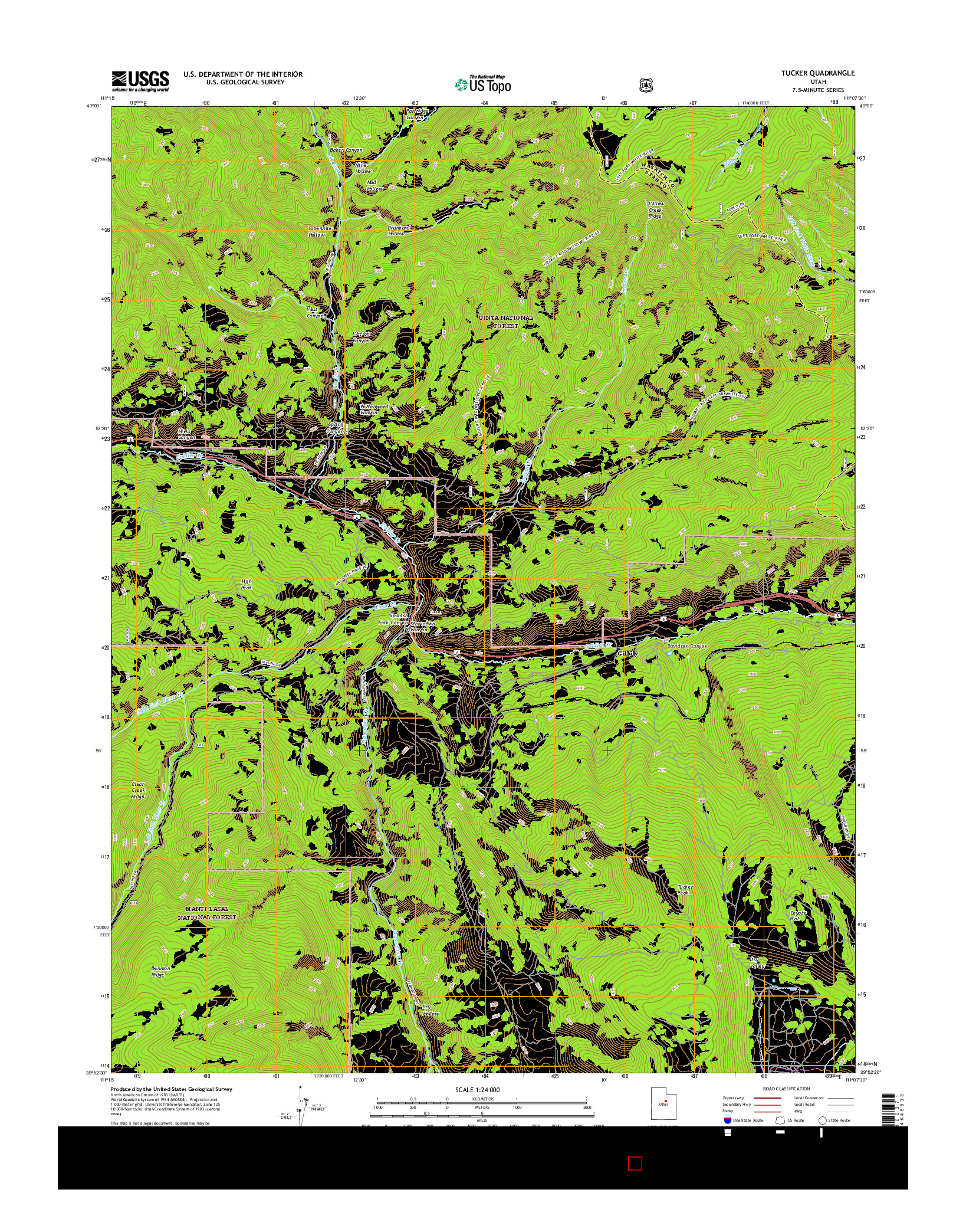 USGS US TOPO 7.5-MINUTE MAP FOR TUCKER, UT 2017