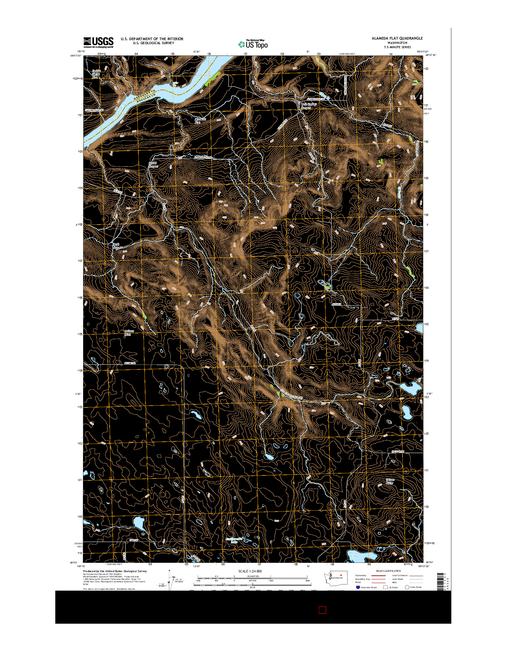 USGS US TOPO 7.5-MINUTE MAP FOR ALAMEDA FLAT, WA 2017