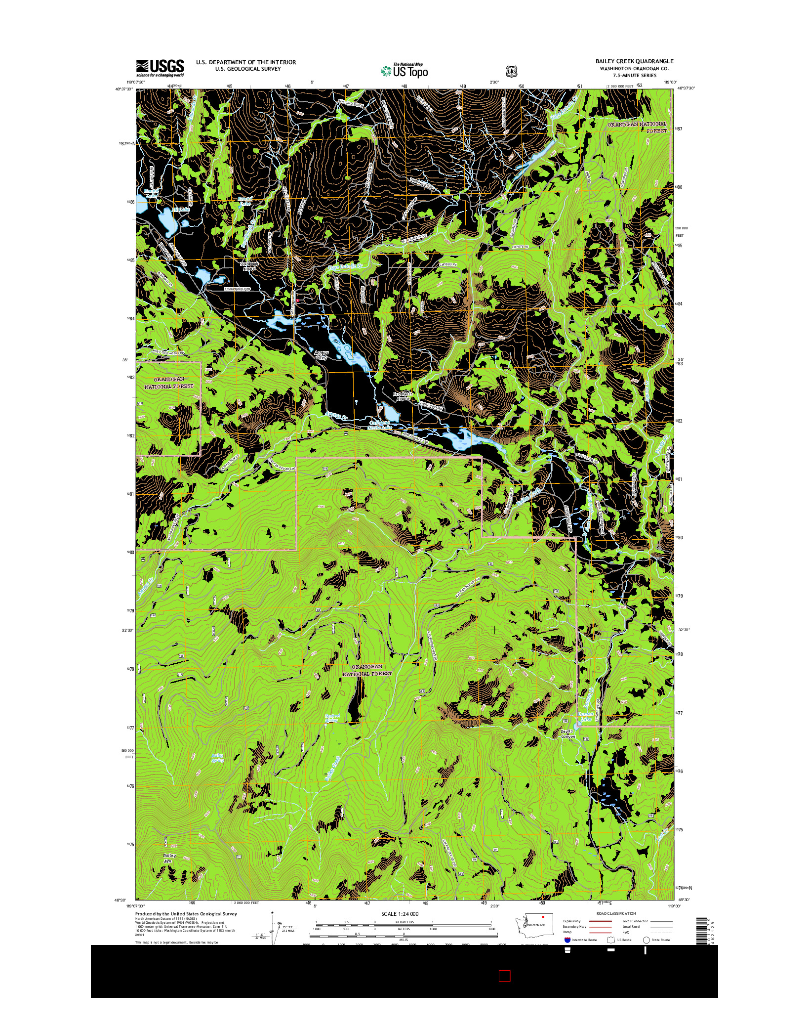 USGS US TOPO 7.5-MINUTE MAP FOR BAILEY CREEK, WA 2017