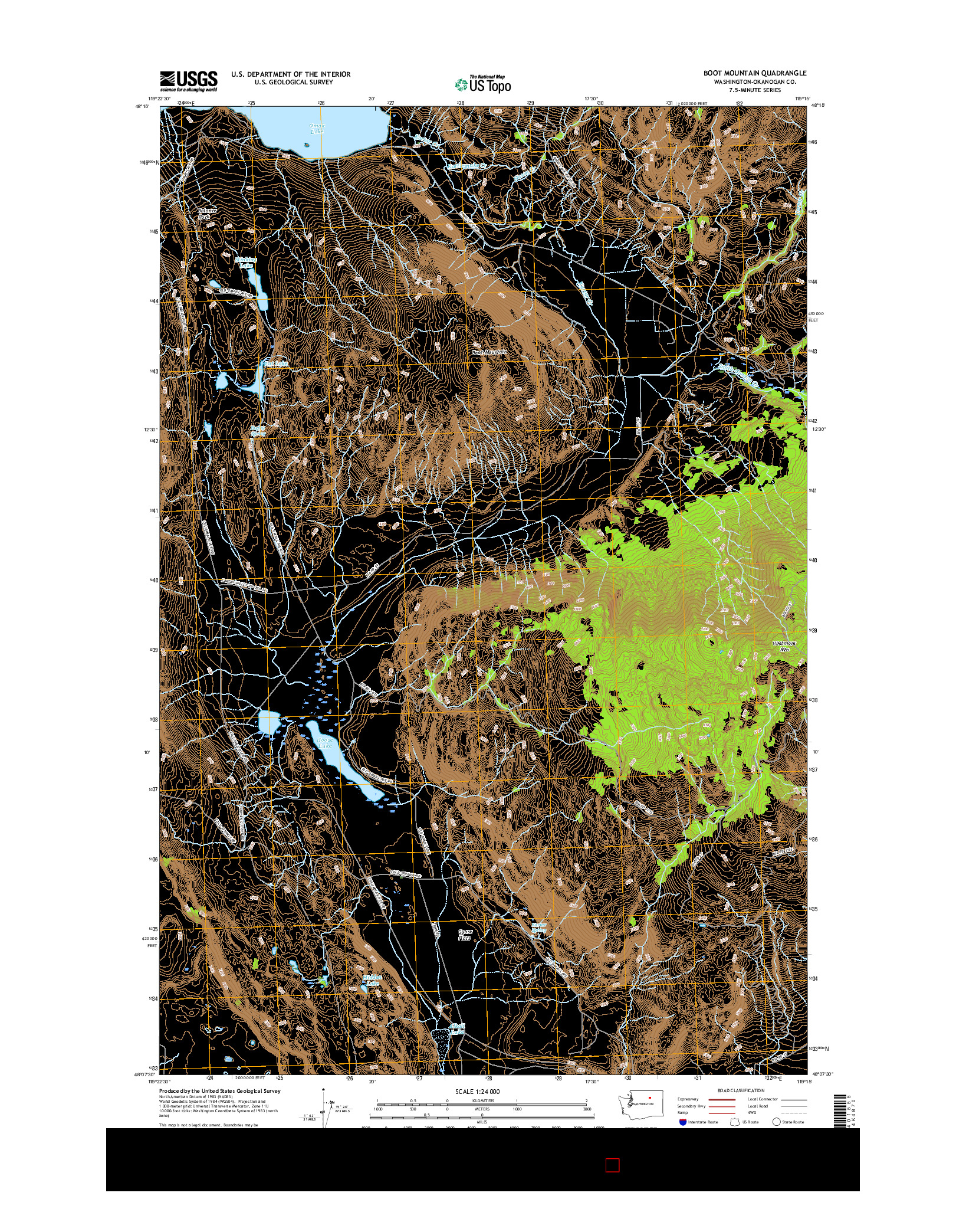 USGS US TOPO 7.5-MINUTE MAP FOR BOOT MOUNTAIN, WA 2017