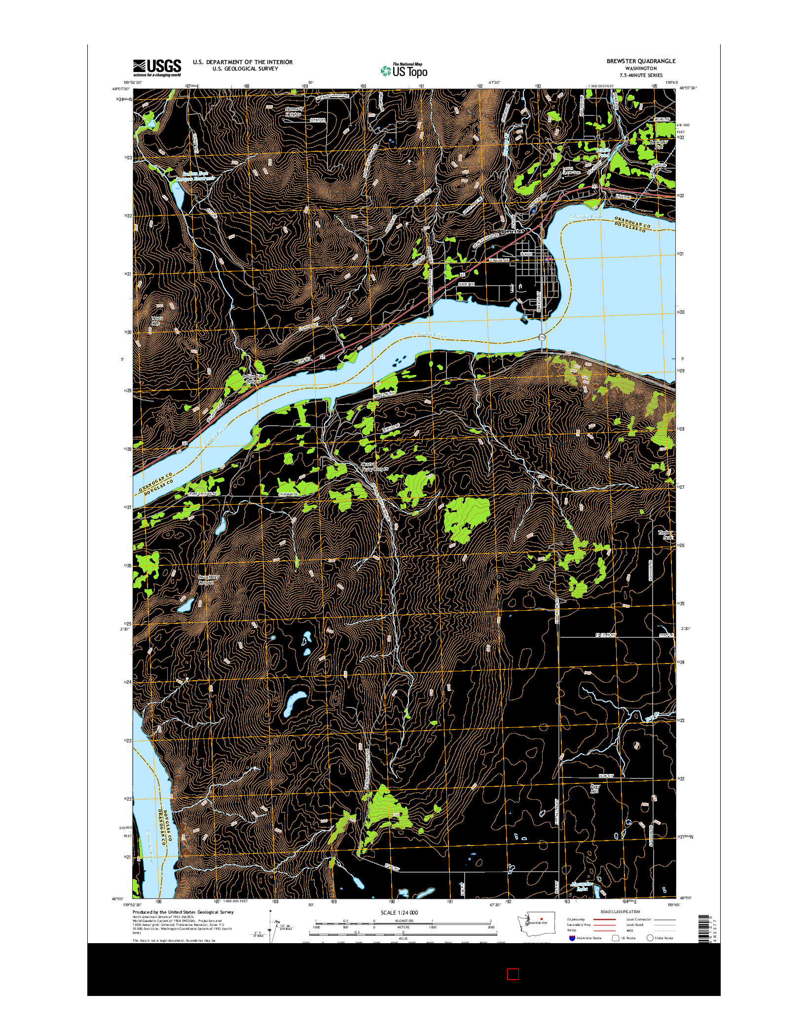 USGS US TOPO 7.5-MINUTE MAP FOR BREWSTER, WA 2017