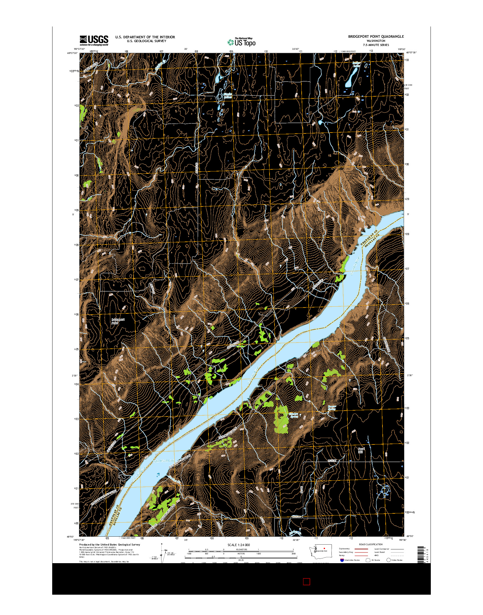 USGS US TOPO 7.5-MINUTE MAP FOR BRIDGEPORT POINT, WA 2017