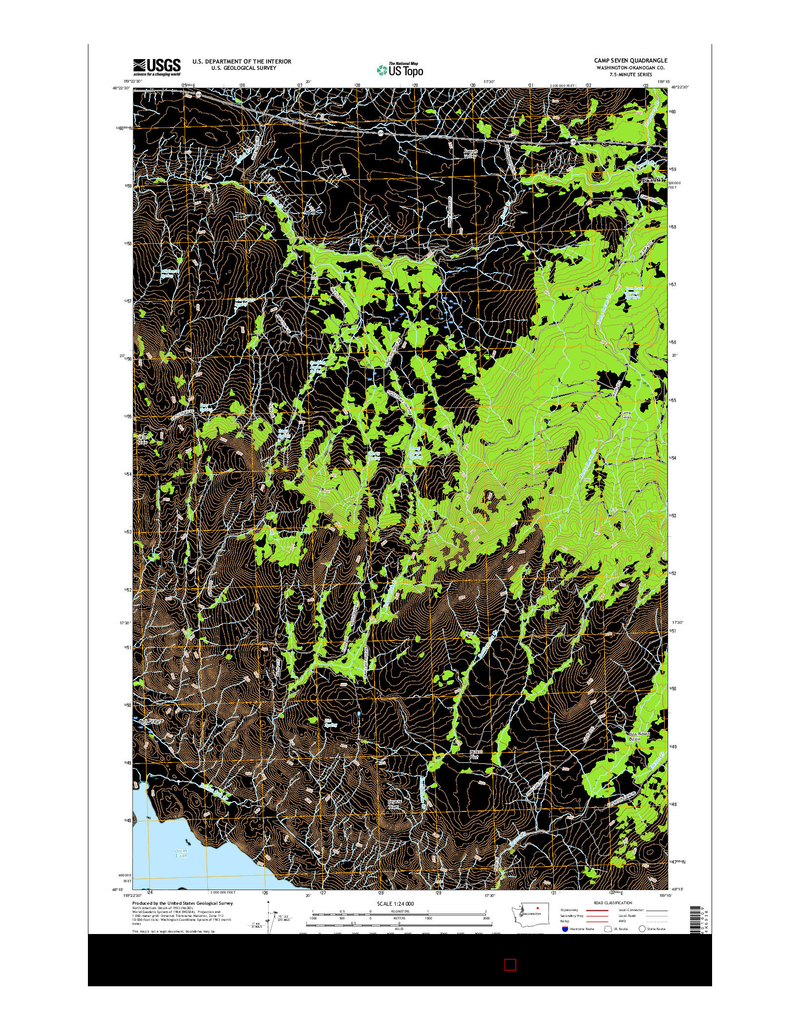 USGS US TOPO 7.5-MINUTE MAP FOR CAMP SEVEN, WA 2017