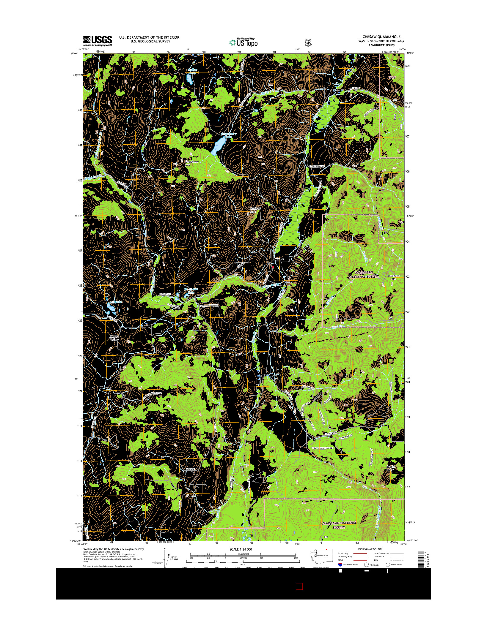 USGS US TOPO 7.5-MINUTE MAP FOR CHESAW, WA-BC 2017