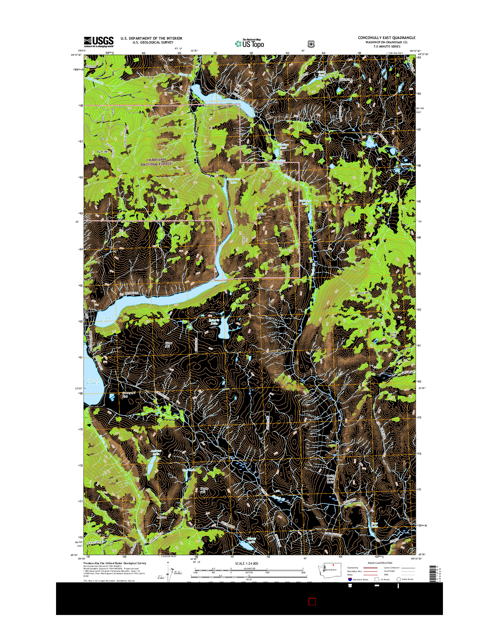 USGS US TOPO 7.5-MINUTE MAP FOR CONCONULLY EAST, WA 2017