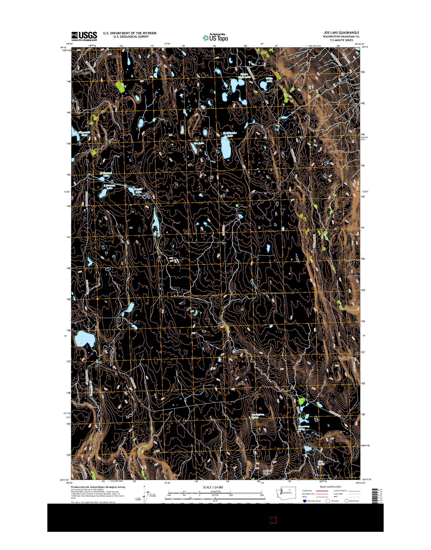 USGS US TOPO 7.5-MINUTE MAP FOR JOE LAKE, WA 2017