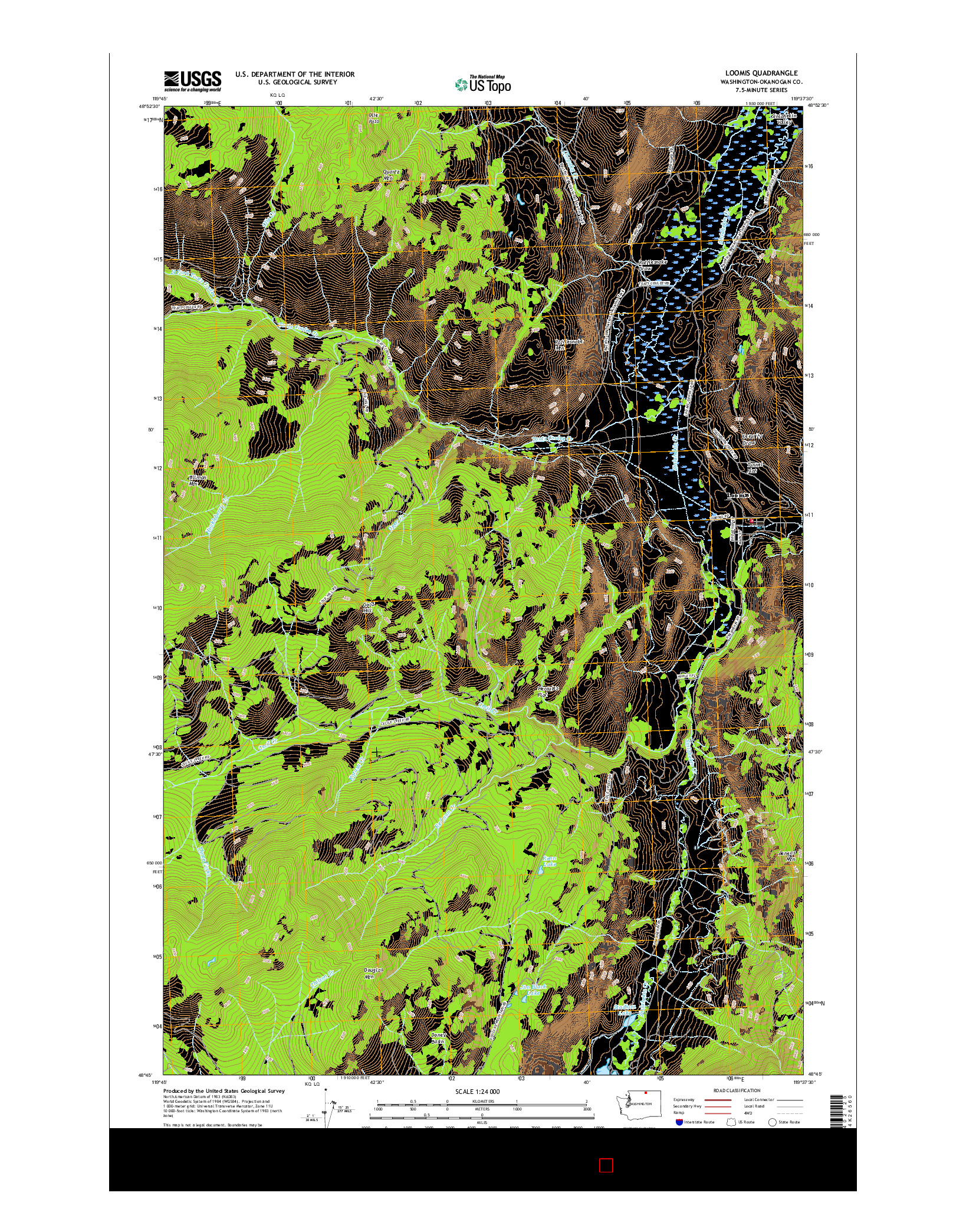 USGS US TOPO 7.5-MINUTE MAP FOR LOOMIS, WA 2017
