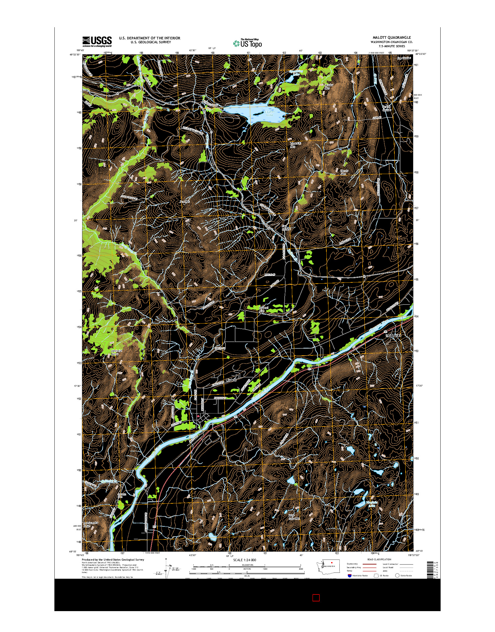 USGS US TOPO 7.5-MINUTE MAP FOR MALOTT, WA 2017