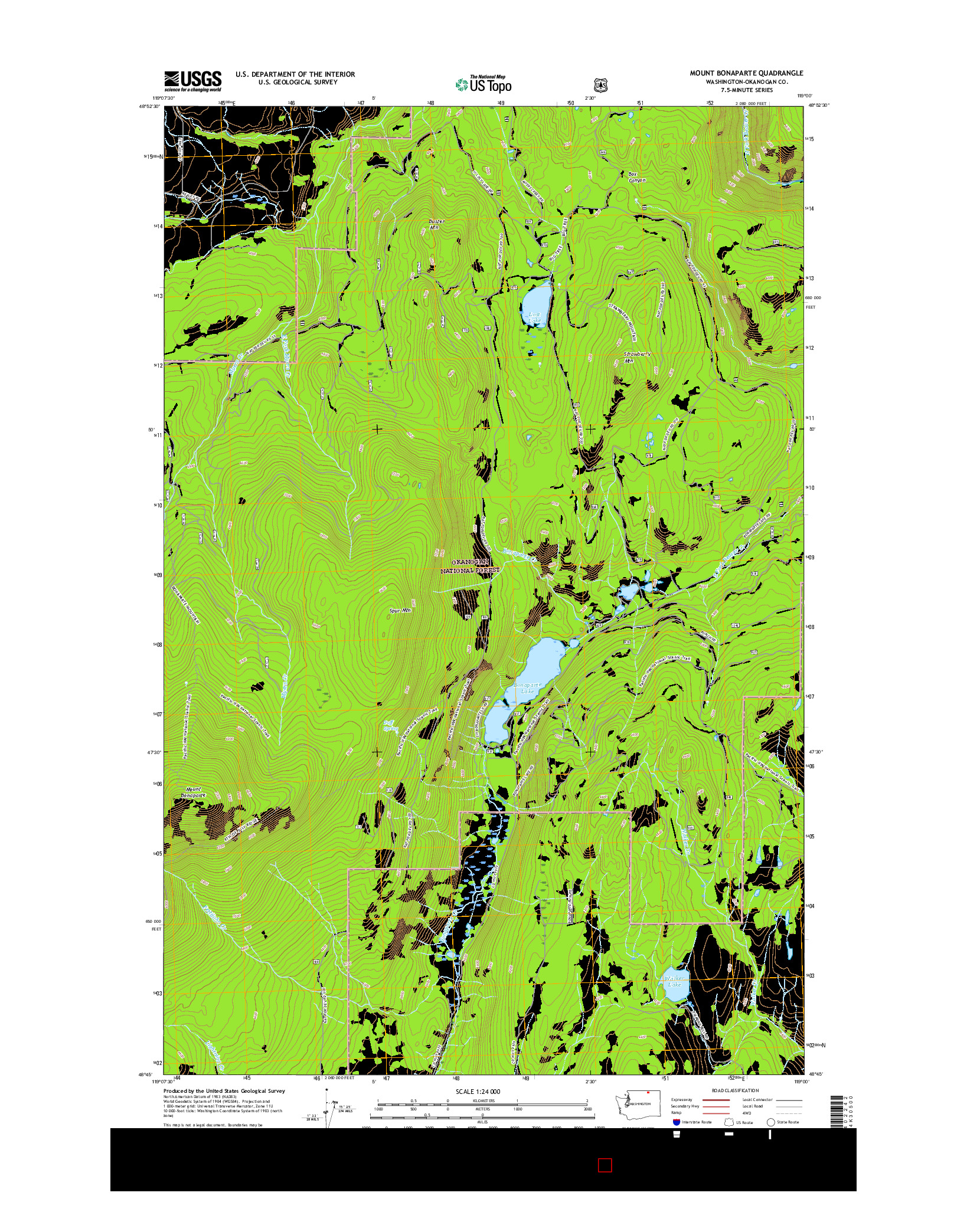 USGS US TOPO 7.5-MINUTE MAP FOR MOUNT BONAPARTE, WA 2017